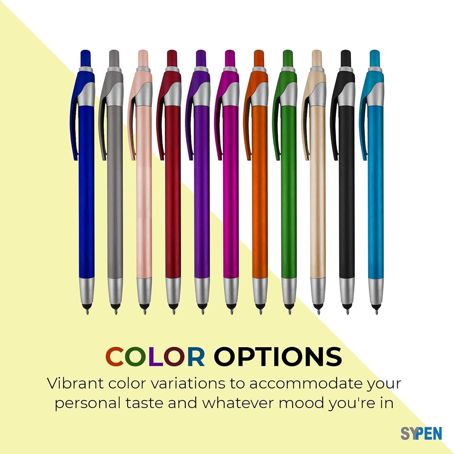 Personalized With your Custom Logo or Text Pens-Pack of 450- for Marketing, Parties, and Events, 2 in 1 Capacitive Stylus & Ballpoint Pen Compatible With Touchscreen Devices, Black Ink, Assorted