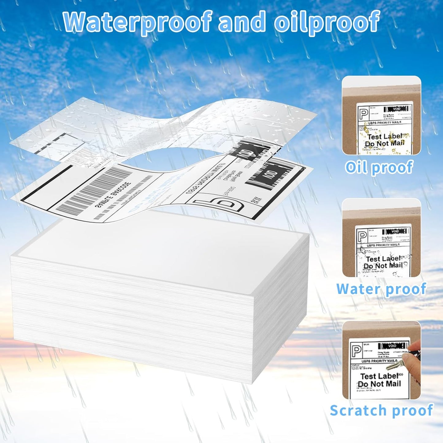 Direct Thermal Label-Shipping Label 4x6-NefLaca Thermal Printer Sticker 4"x6",Compatible with Rollo,Nelko,Zebra. MUNBYN Printer(Pack of 1000 Labels)