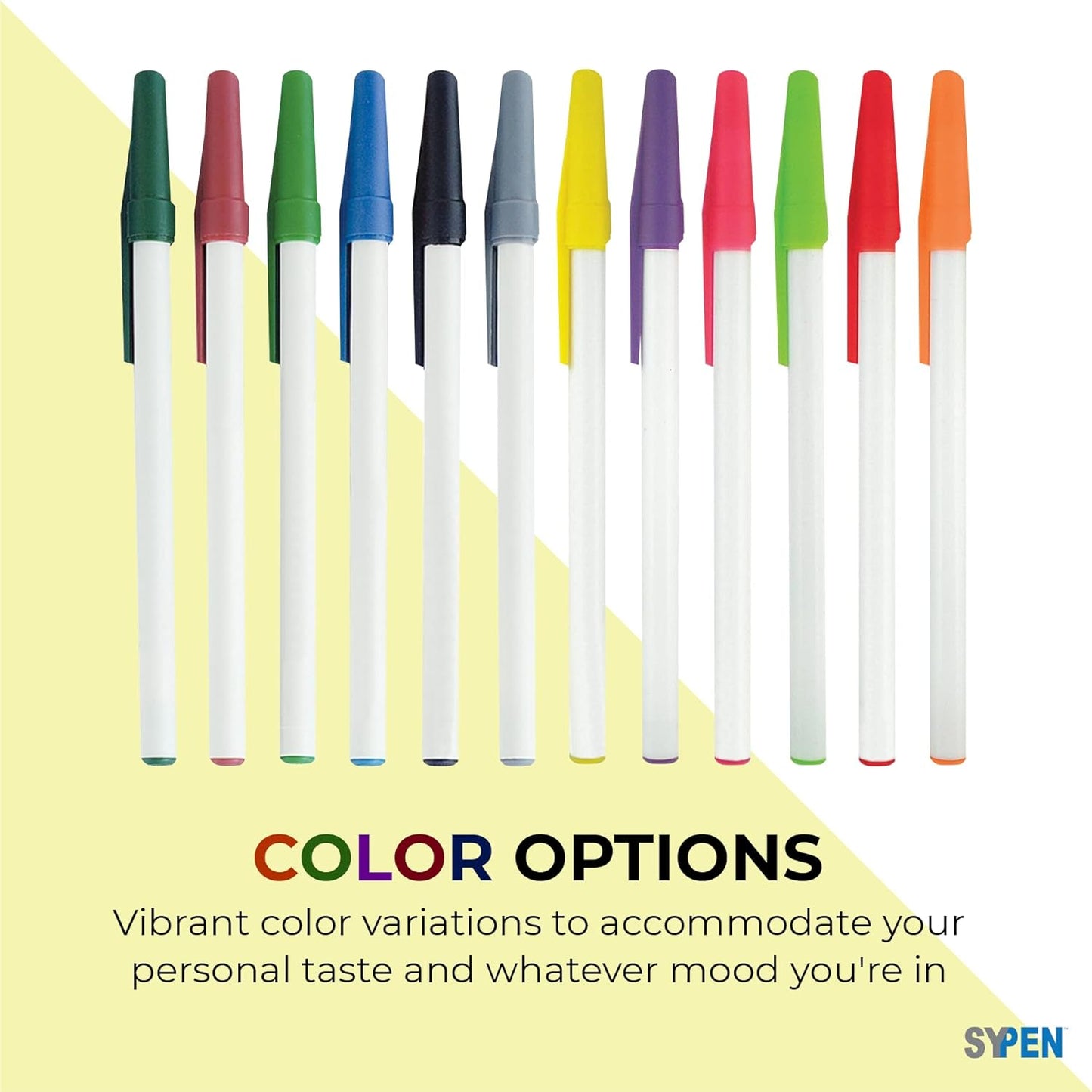 Personalized Stick Pens With your Custom Logo or Text-500 Pack Bulk-for Businesses, Parties, and Events, Custom Printed Slim Ballpoint Pens with Cap, Red, Black Ink