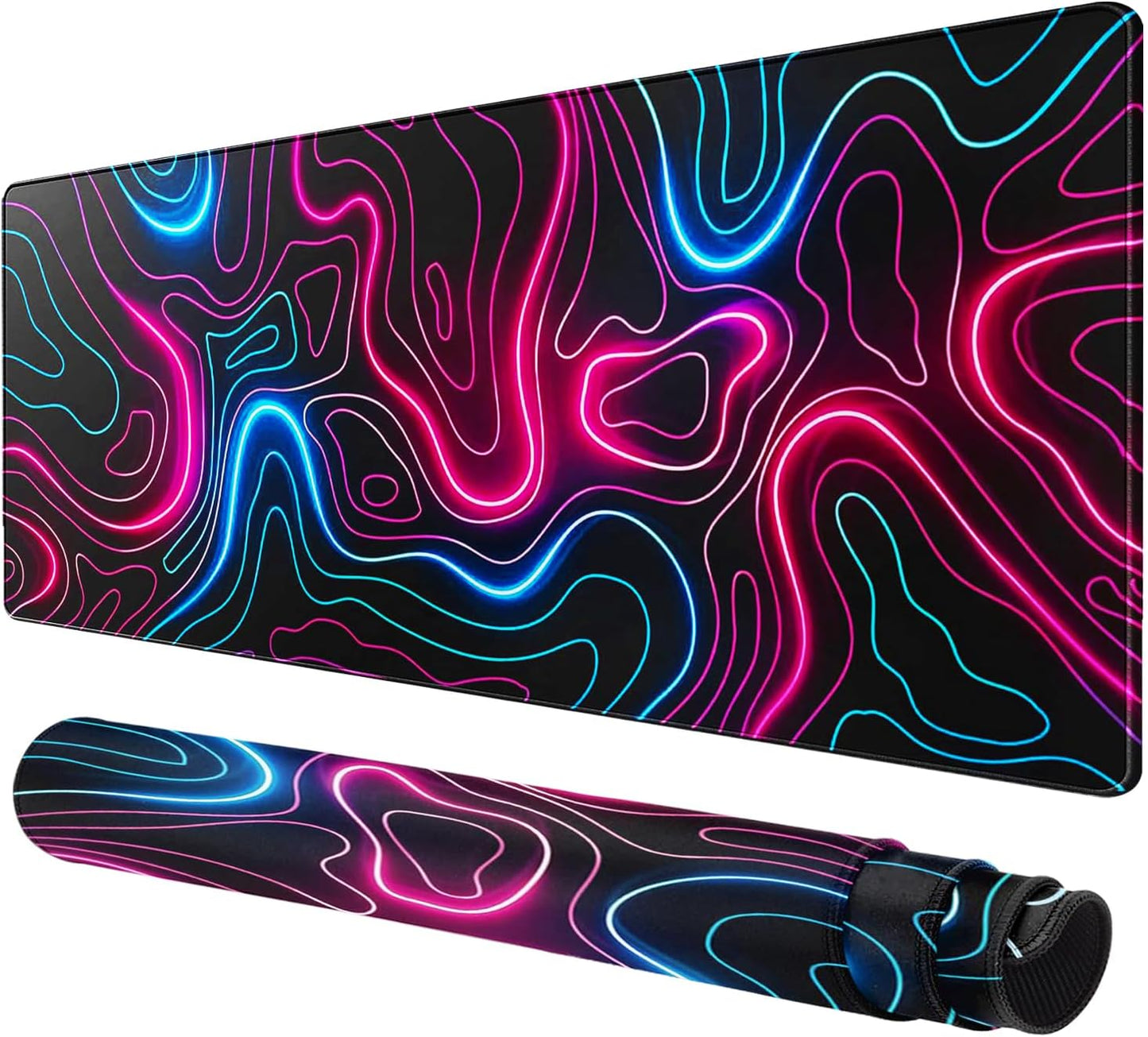 Large Mouse Pad for Desk - Gaming Mouse Pad with Non-Slip Base Stitched Edges, Desk Mat Desk Pad for Keyboard and Mouse