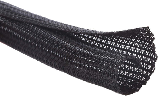 Alex Tech 20ft - 1.5 inch Cord Protector Wire Loom Tubing Cable Sleeve Split Sleeving for USB Cable Power Cord Audio Video Cable - Protect Cat from Chewing Cords - Black
