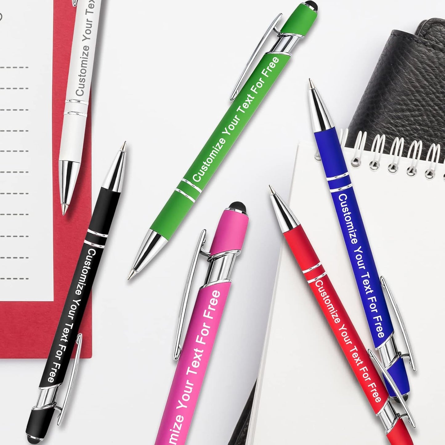 Max 500 Pcs Personalized Pens Bulk, Custom Pens with Free Engraving, Customized Stylus Tip Ballpoint Pen with Your Name Massage Text for School Office Business Graduation Anniversaries-150 Packs