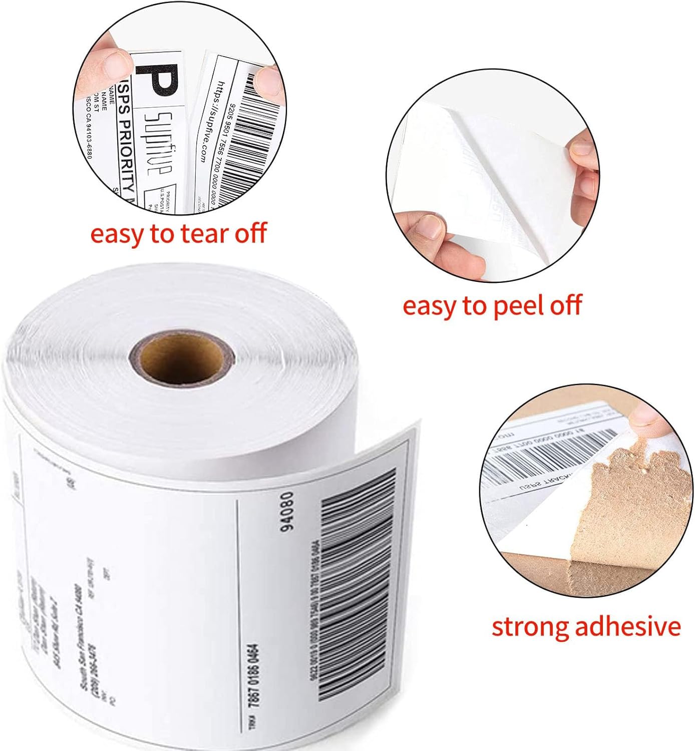 Thermal Labels 4x6 Roll - 1000 Labels, Industrial Labels Direct Thermal Perforated Postage Shipping Label for Rollo, Zebra, MUNBYN and Polono Thermal Printer (NOT for DYMO)