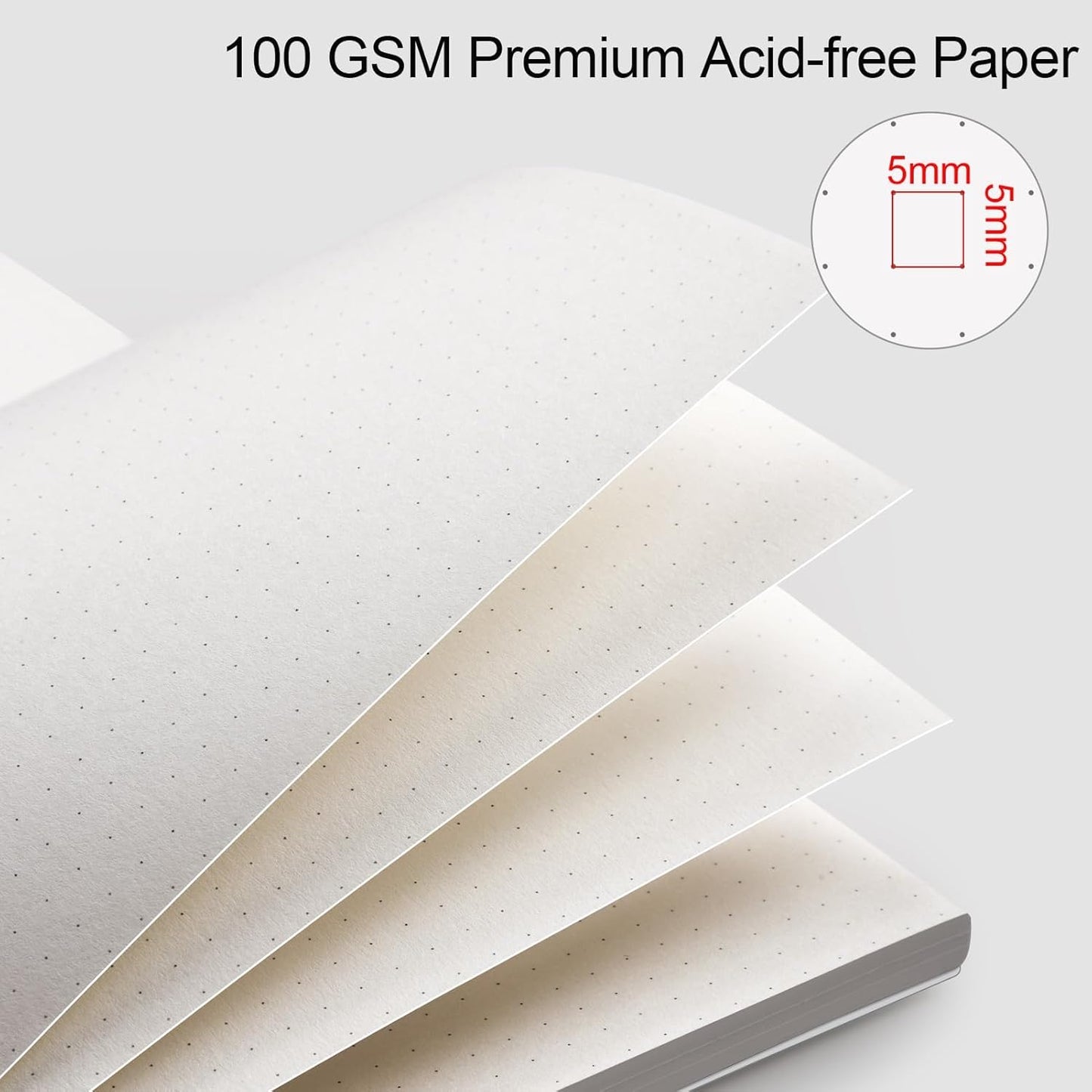 AHGXG Bullet Dotted Journal - Dot Grid Spiral Notebook 8.5" x 11", A4 Large Dotted Notebook, 100 GSM Thick Paper, Waterproof Plastic Cover Journals for Bullet Journaling, Sketching, Transparent