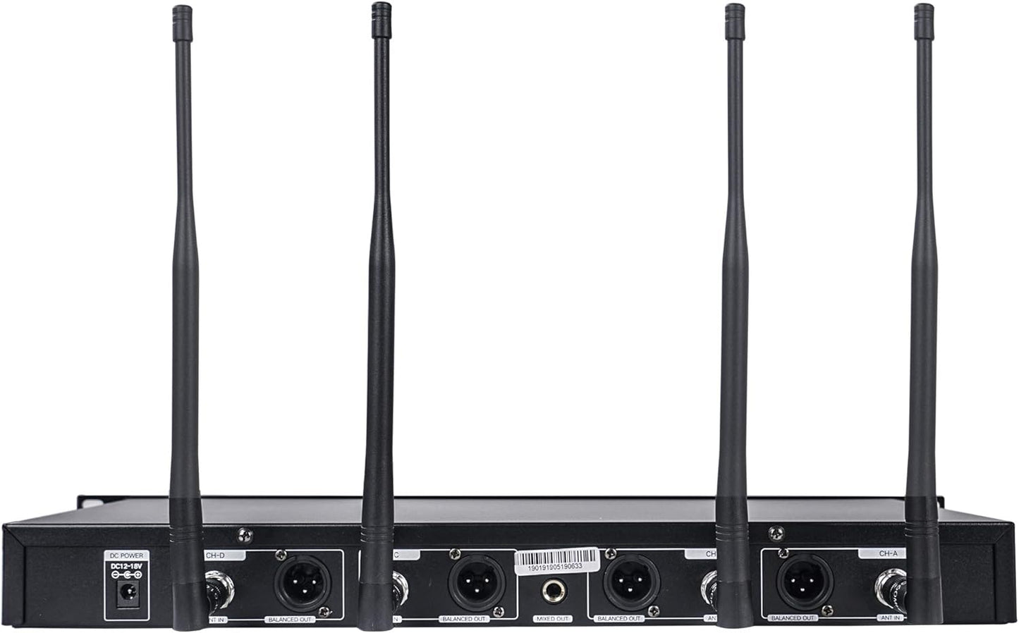 Sound Town 200 Channels Adjustable UHF Wireless Microphone System with Metal Receiver, 4 Handheld Mics and Auto Scan, for Church, School, Outdoor Wedding, Meeting, Party and Karaoke (NESO-SU4HH)