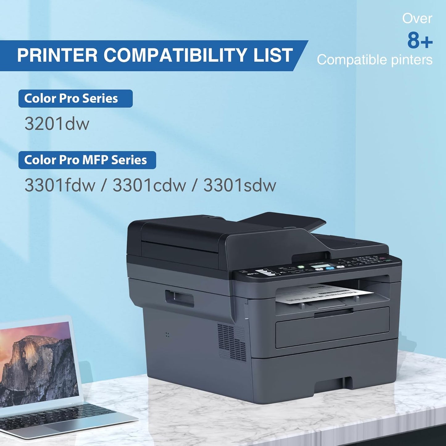 218A 218X High Yield Toner Cartridge 3201dw Toner Replacement for HP 218A 218X Toner Cartridges 4 Pack Work with HP Color Pro MFP 3301fdw 3301cdw 3201dw 3301sdw, 3201 3301 Series Printer Ink NO CHIP