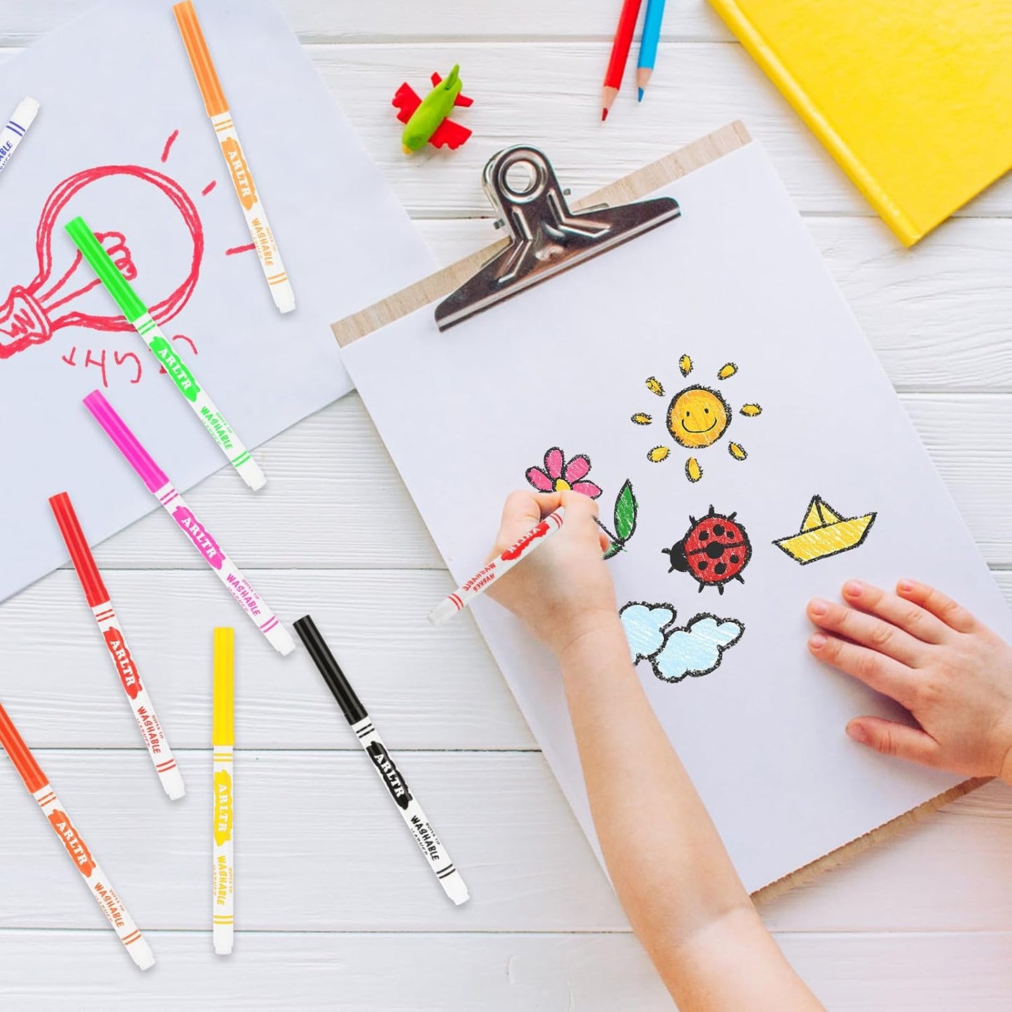 Washable Markers Bulk, Bulk Pack of 400 in 10 Vibrant Colors with Super Tip - Perfect for Kids' Classrooms & Teachers