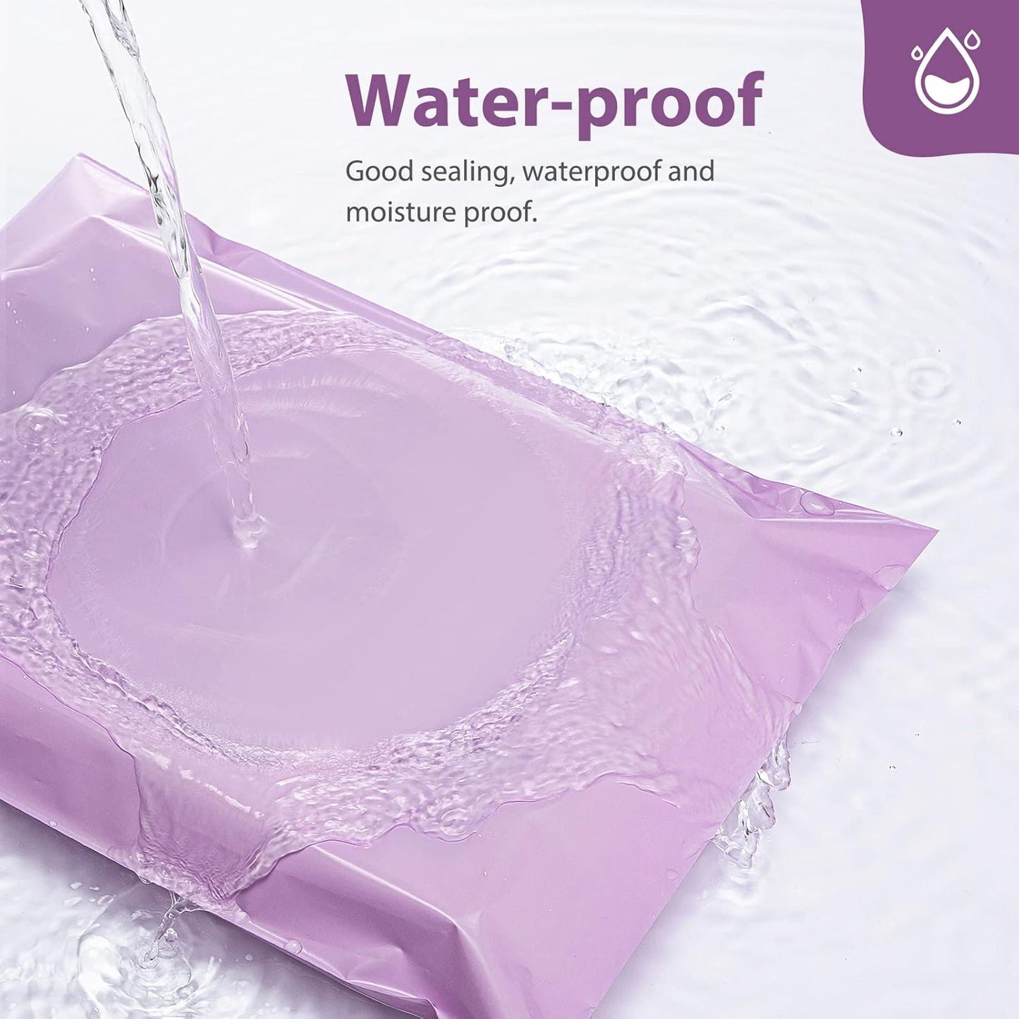 Fuxury Poly Mailers 10x13 Inch 50 Pcs, Waterproof Shipping Bags for Clothing, Strong Adhesive Shipping Envelopes for Small Business Suppliers, Self Seal Mailers Poly Bags Mailing Envelopes Purple