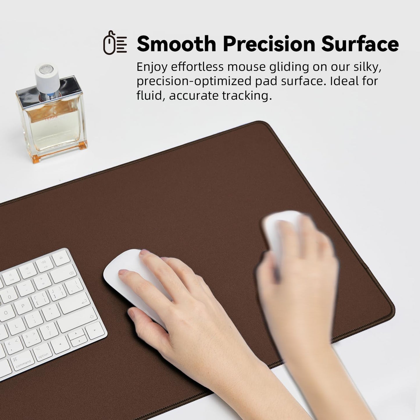 Waterproof Large Gaming Mouse Pad with Durable Stitched Edges, Non-Slip Rubber Base, Grainy Jacquard Mouse Mat Desk Pad for Home Office Gaming, 31.5"x11.8"x0.12", Coffee
