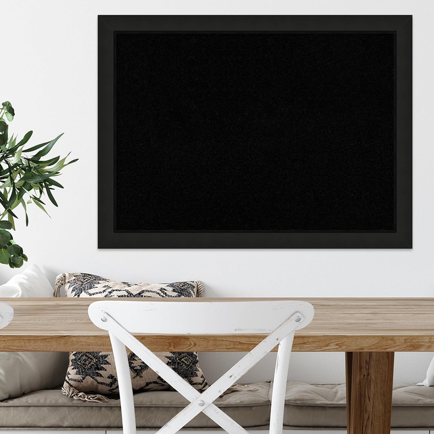 Amanti Art Black Cork Board for Wall, 23x31 Vision Board with Black Wood Frame, Medium Corkboard Office Decor for Home Organization, Casual Corkboard Pinboard to Display Items for Home Organization