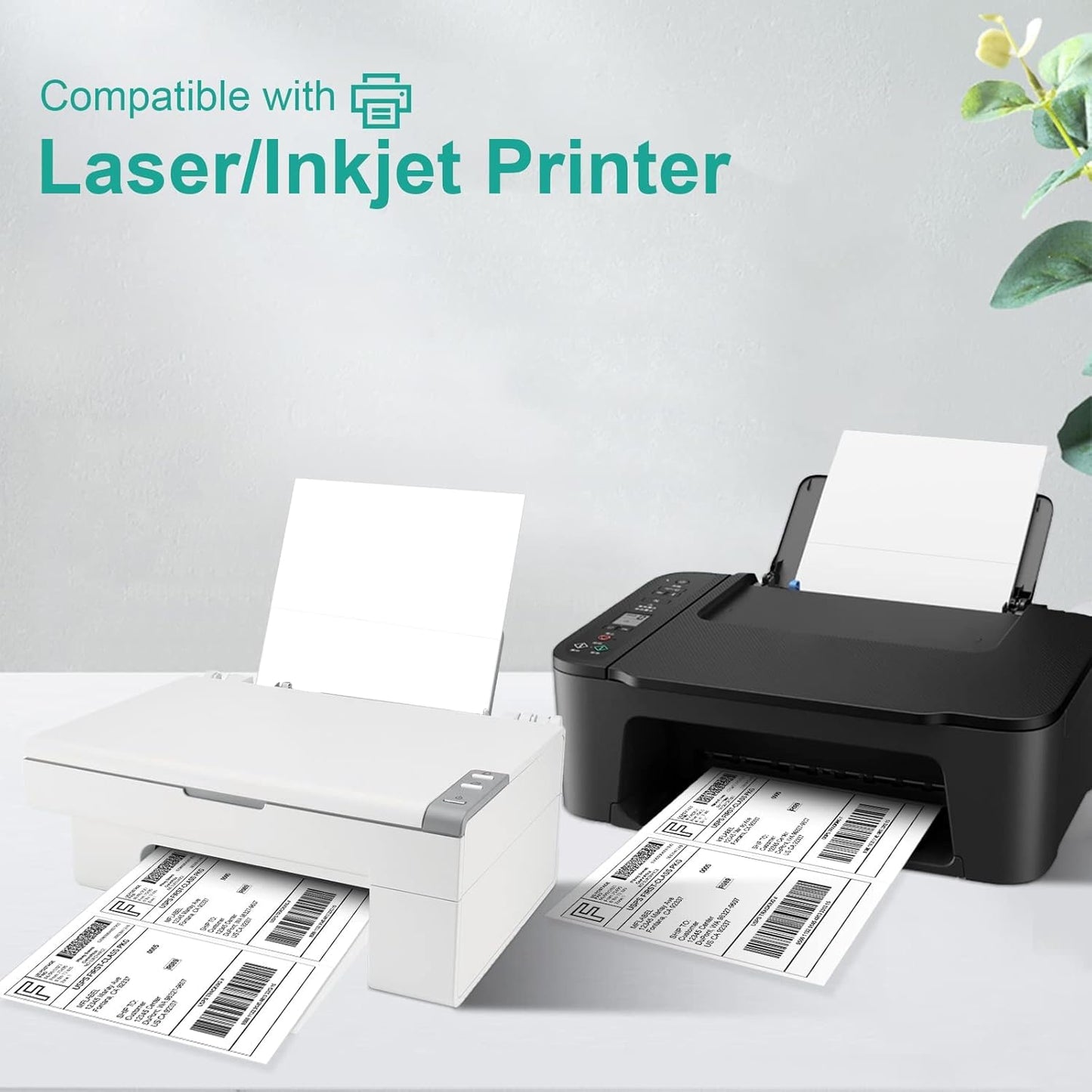 MFLABEL® Round Conrner Half Sheet Shipping Labels 2-UP Click-n-Ship Mailing Postage Labels(2000Labels)