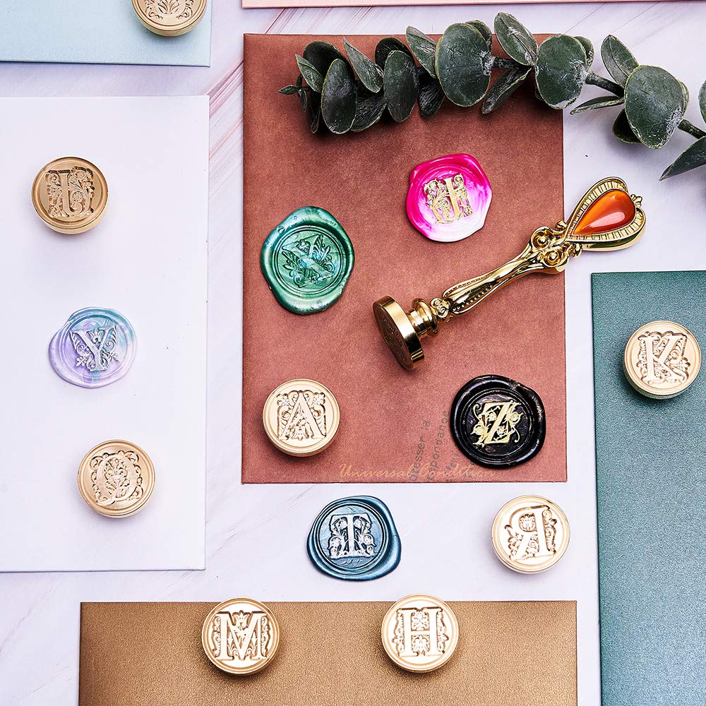 Letter Y Sealing Wax Stamp, Lucky Goddness Alphabet Wax Seal Stamp Y, Gold