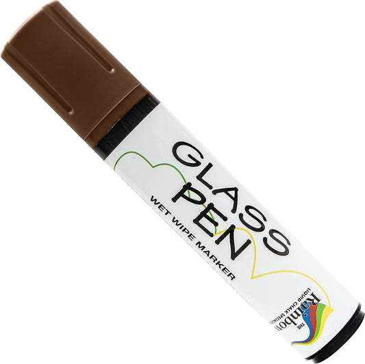 Glass Pen Window Marker: Liquid Chalk Pens for Glass, Whiteboard Markers with Washable Paint - Graduation, Car Windows, Mirror Pen, Storefront, Wedding, Parade, Party & Holiday (Brown, Jumbo Tip)