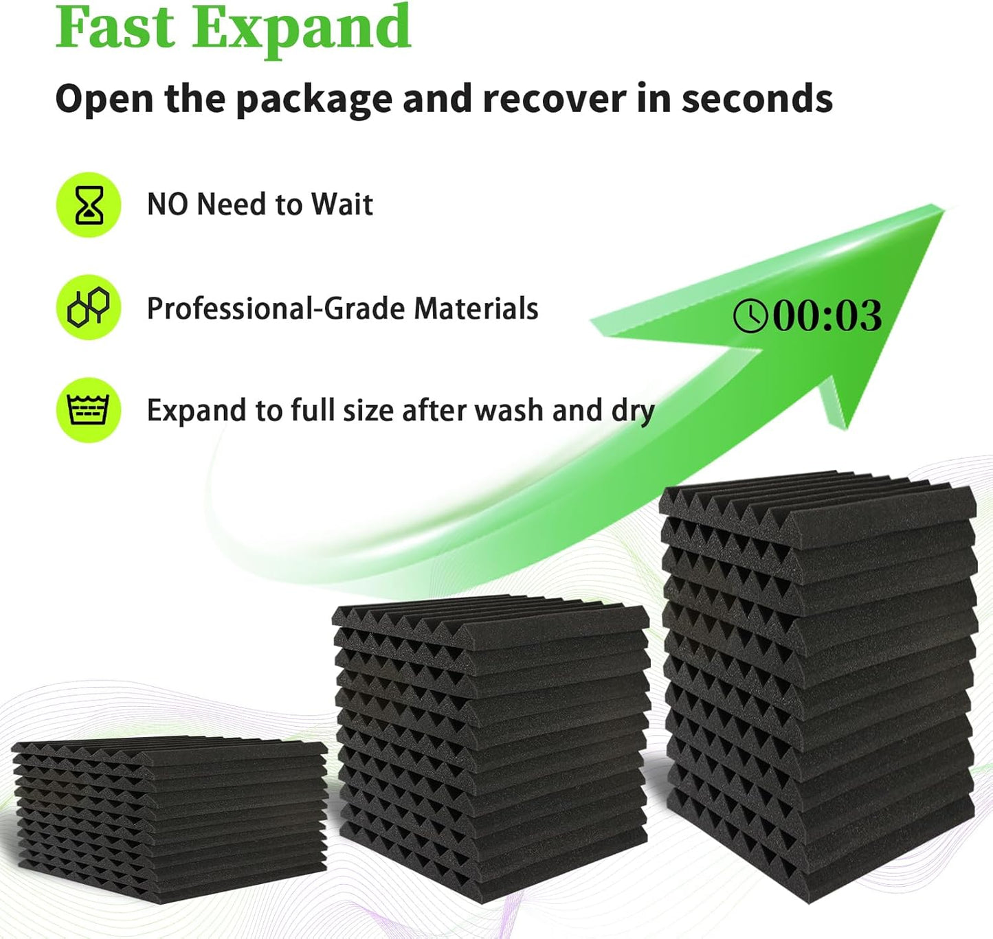 12 Pack Sound Proof Foam Panels for Walls 12x12x1 Inches, Self-Adhesive Wedges Acoustic Panels Sound Absorbing, Acoustic Foam Panels for Recording Studio, Home, Office