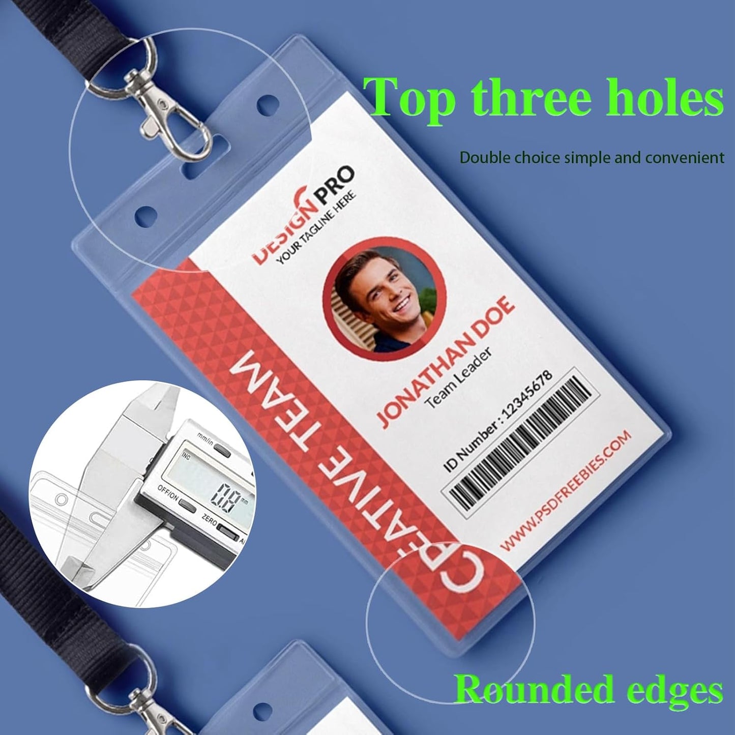 300 Pack Name ID Badge Holder,Plastic Badge Holder for Lanyard, Vertical Extra Thick 3.9" x 2.7" Waterproof Name tag Holder for School/Office/Hospital/Exhibition/Party/Badge Swipe Cards or Credit Card