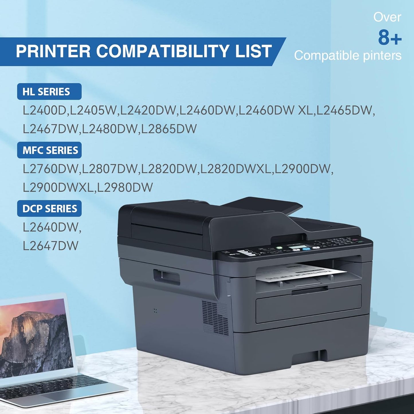 TOKYOINK TN830XL Toner TN830 Cartridges Replacement for Brother TN830 830XL Toner Compatible with DCP-L2640DW MFC-L2820DW HL-L2400D HL-L2460DW HL-L2405W HL-L2465DW HL-L2480DW Printer (1 Pack)