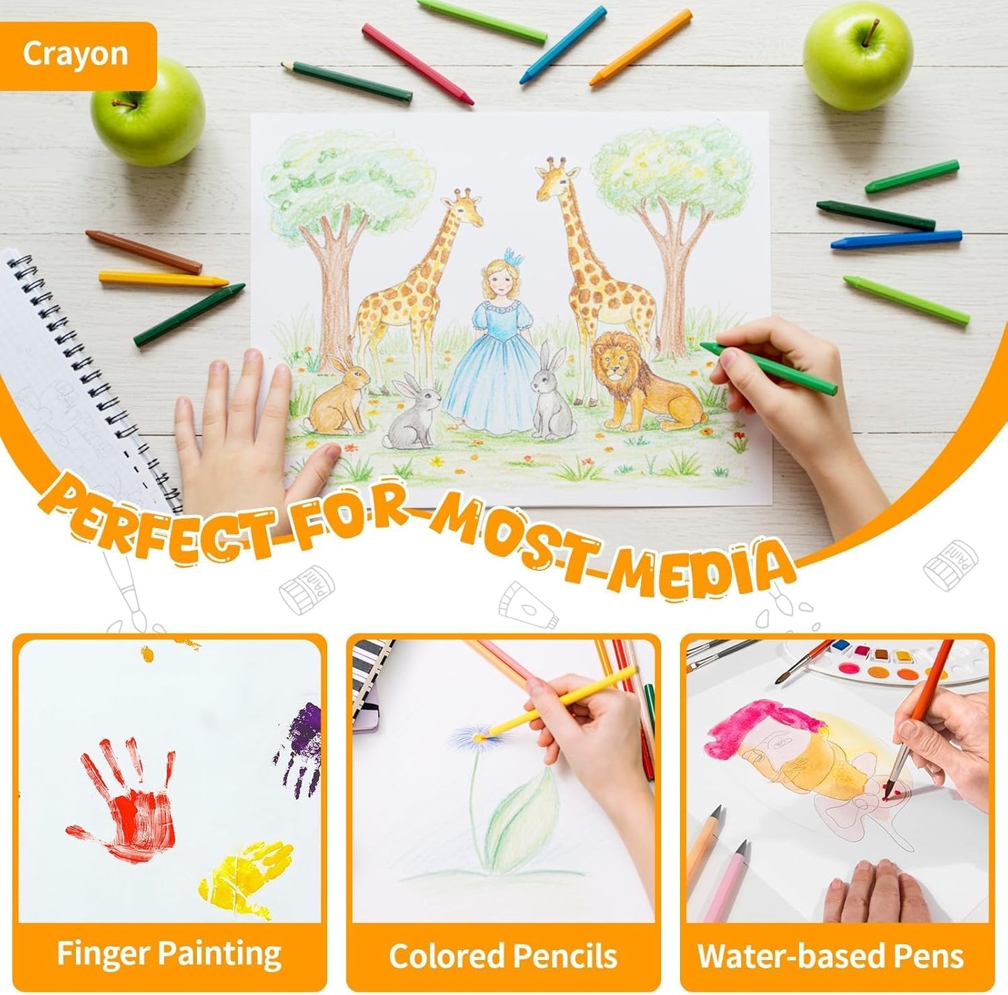 Umriox Drawing Pad for Kids, 6" x 9" Sketch Book, 2-Pack Sketch Pad (80 Sheets Each), 110gsm Acid-Free Drawing Paper, Glue-Bound Art Sketchbook for Kids' Classroom, Travel & School Art Supplies