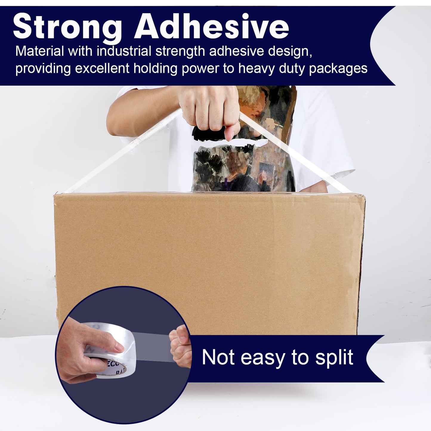 Packing Tape, 12 Rolls Clear Heavy Duty Packaging Tape with Dispensers for Packing, Shipping, Moving and Mailing, Thicker Sealing Tape-1.88" x 65 Yards Per Roll, 780 Total Yards