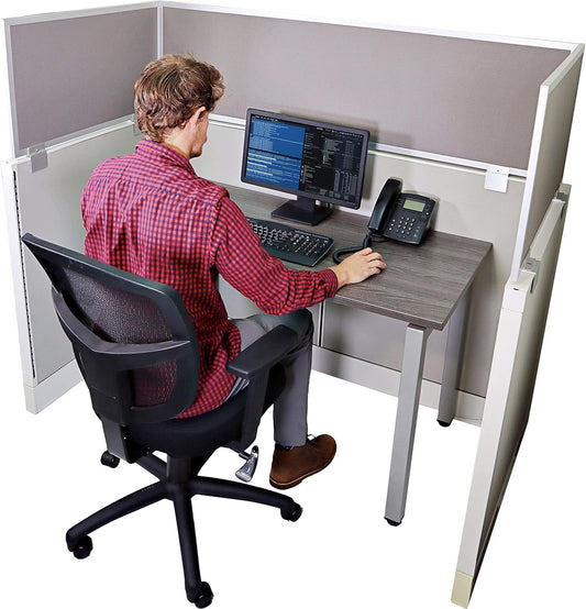 OBEX Acoustical Cubicle Privacy Screen Extender Desk Panel & Office Divider, Add Separation & Block Noise, 18" x 72", Overcast