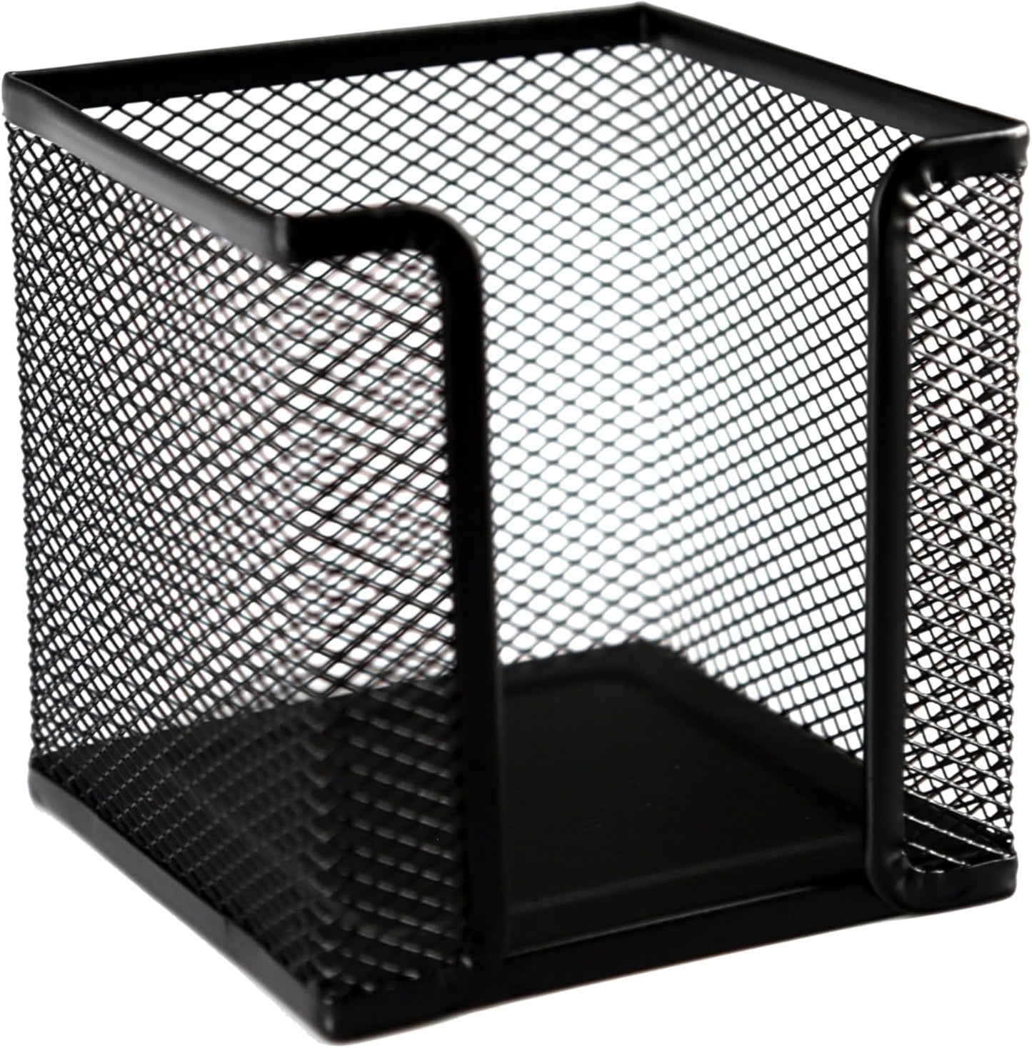 Huron Desktop Desk Sticky Note Pad Memo Note Cube Holder Dispenser for Office Home School, Black Metal Mesh (1/4/24/72) (72 pc)