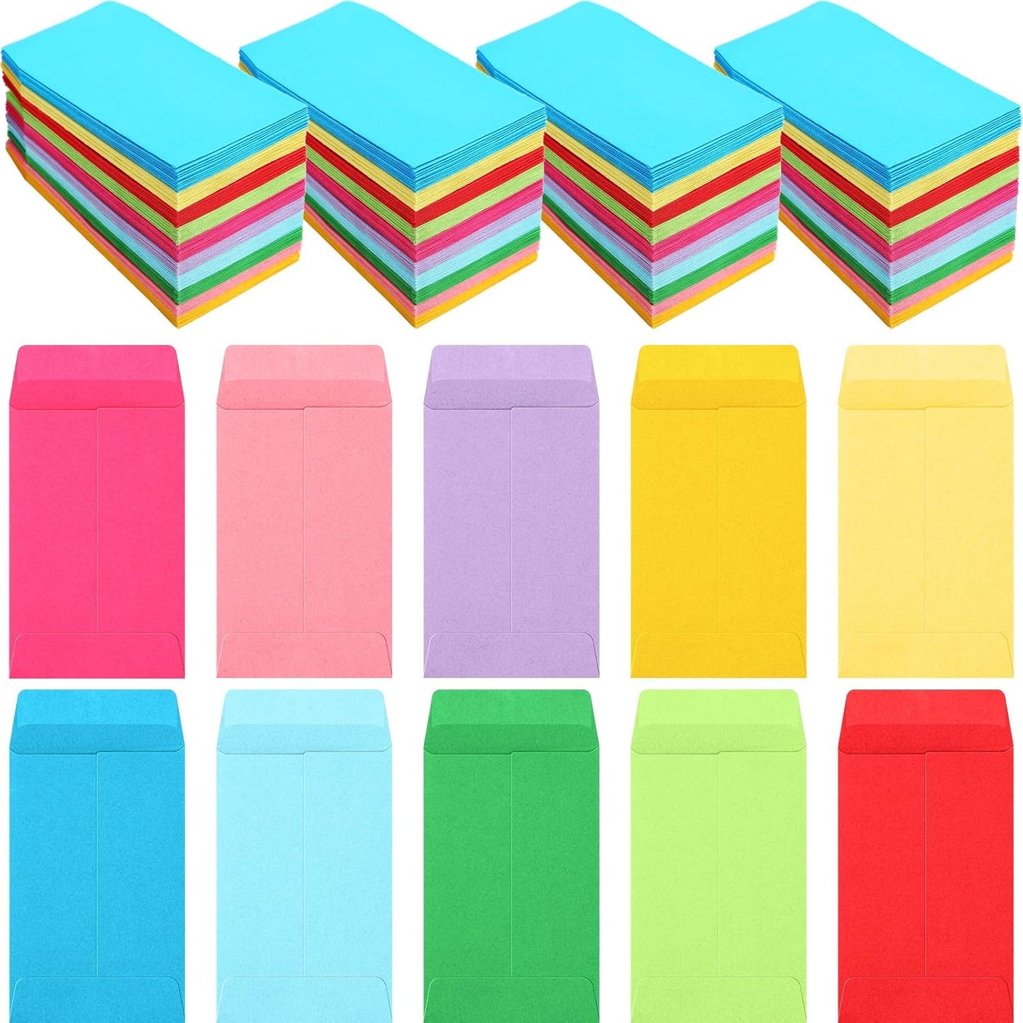 1000 Pcs 2.25 x 3.5 Inch Coin Envelopes Bulk Seed Packets Envelopes Small Self Adhesive for Money Cash Key Storage Home Office Supplies(Multicolor)