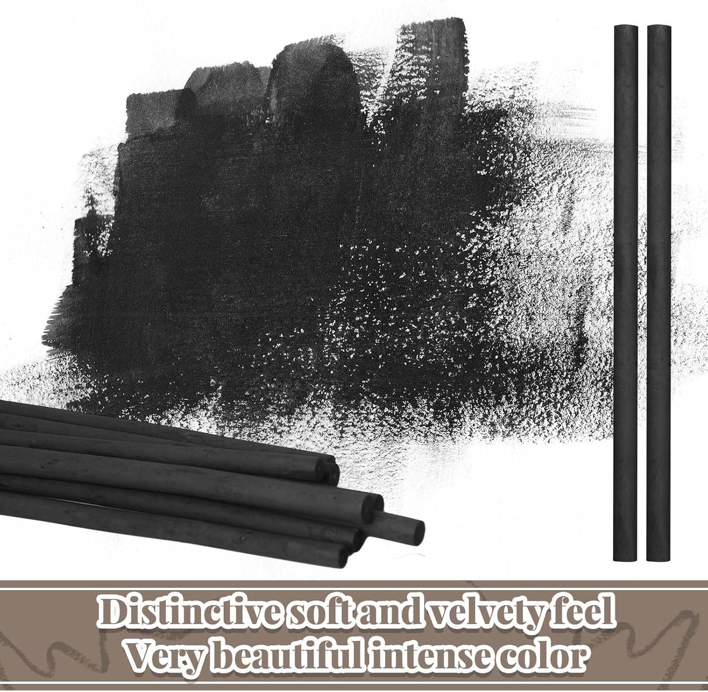Gueevin 50 Pcs Willow Charcoal Sticks, Willow Charcoal, Artists, Beginners, Students, Perfect for Sketching, Drawing, Shading, and Fine Art (7-9mm)