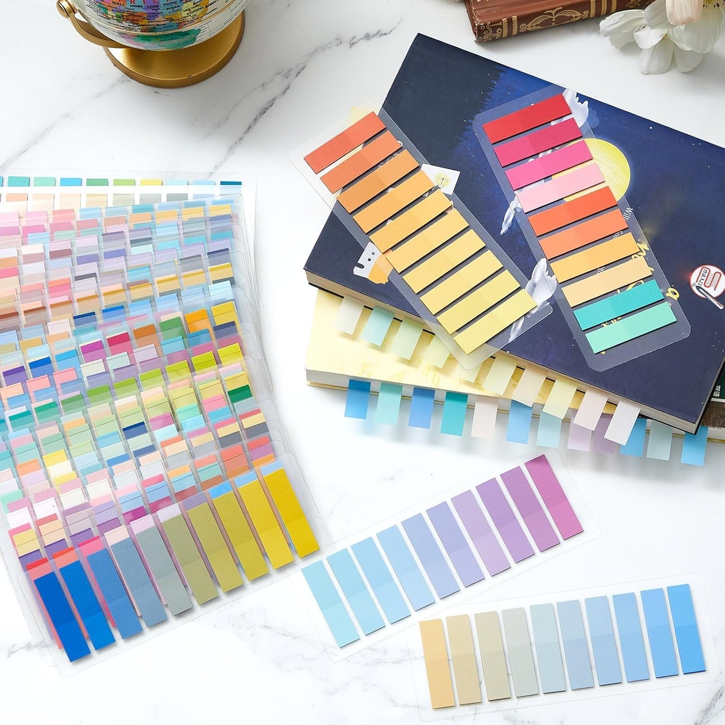 ReliThick 8000 Pcs Annotation tabs Sticky Tabs for Books Transparent Sticky Notes Multi Colored Writable Page Markers Book Flags Strip for Annotating Reading Supplies Bookish Gift (Gradient Color)