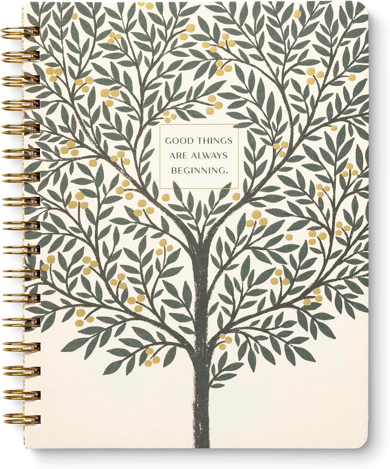 Compendium Spiral Notebook – Good Things Are Always Beginning – A Designer Spiral Notebook with 192 Lined Pages, College Ruled, 7.0”W x 9.25”H