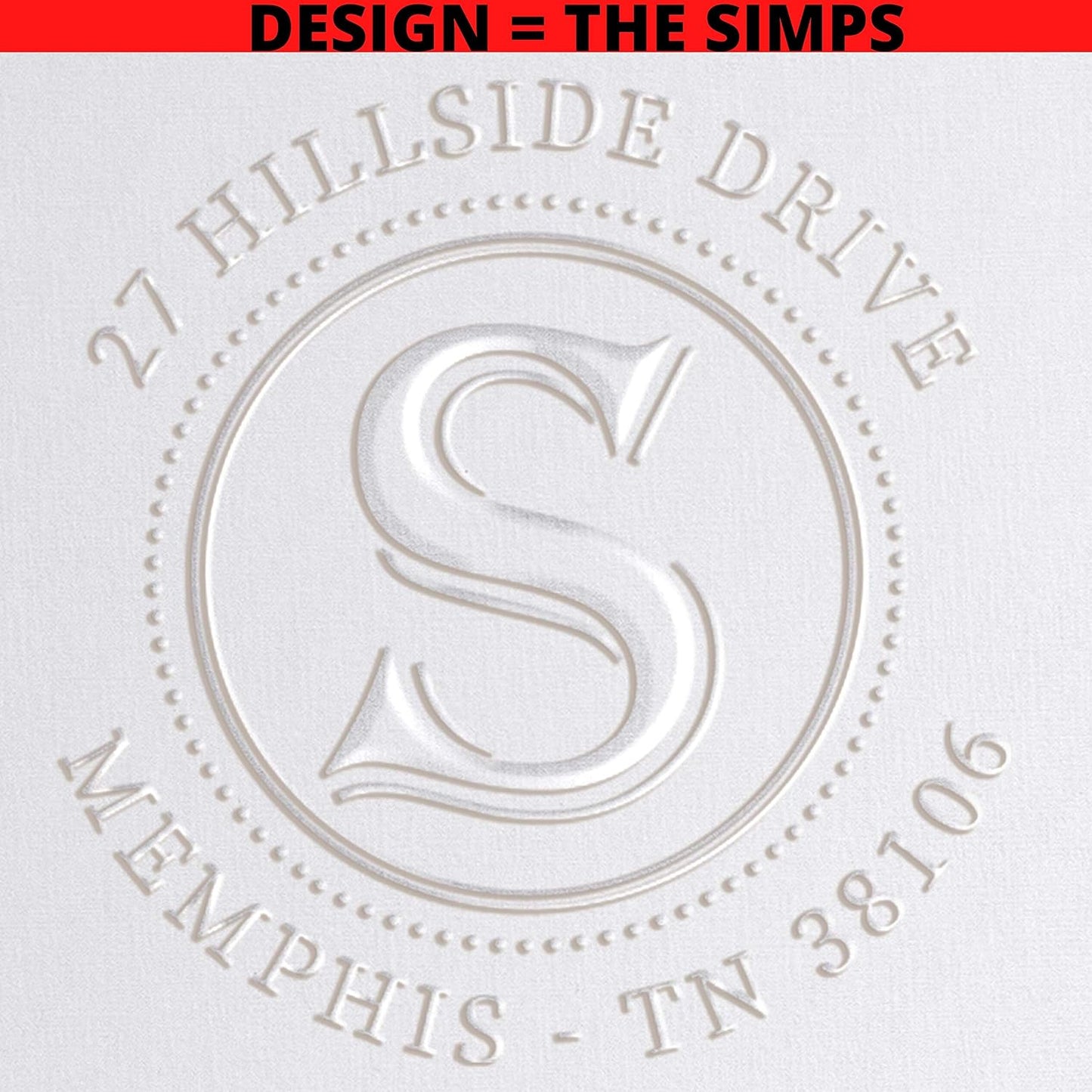 Monogram Address Embosser Seal Stamp - Personalized Custom Wedding Embosser