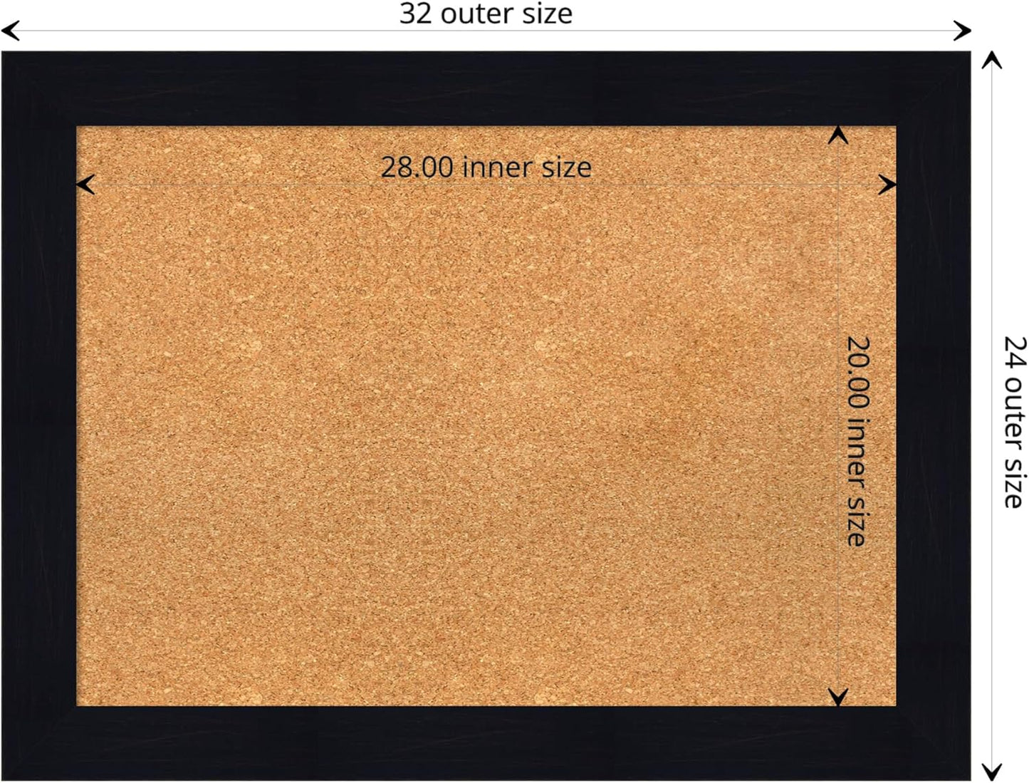 Amanti Art Natural Cork Board for Wall, 24x32 Vision Board with Blue Wood Frame, Medium Corkboard Office Decor for Home Organization, Rustic Farmhouse Corkboard Pinboard to display items for home