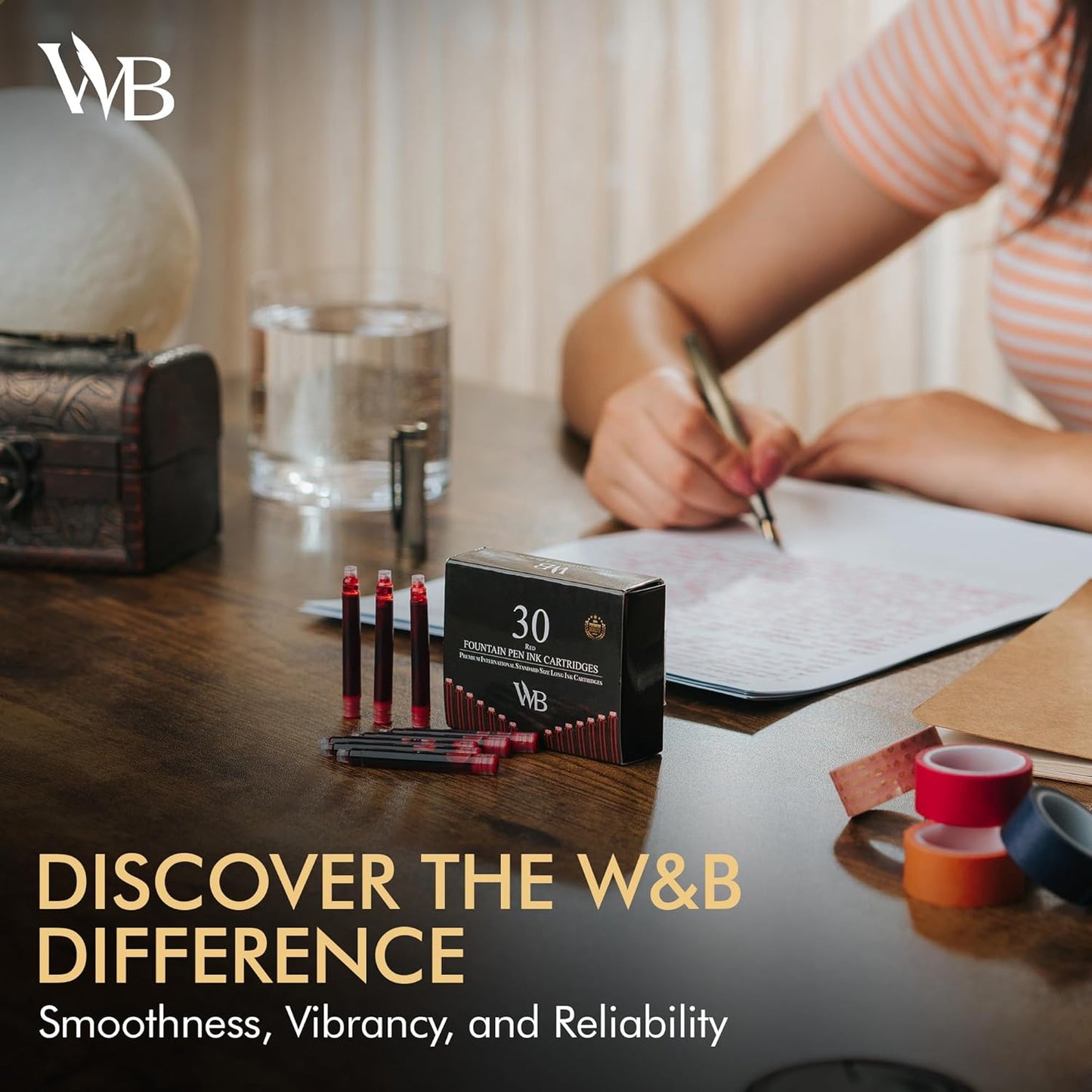Wordsworth & Black Fountain Pen Ink Refills - Set of 15 Black - 15 Blue Ink Cartridges - International Standard Size - Length APPR 2.04 Inch - Base Diameter APPR 0.24 Inch - Disposable and Generic