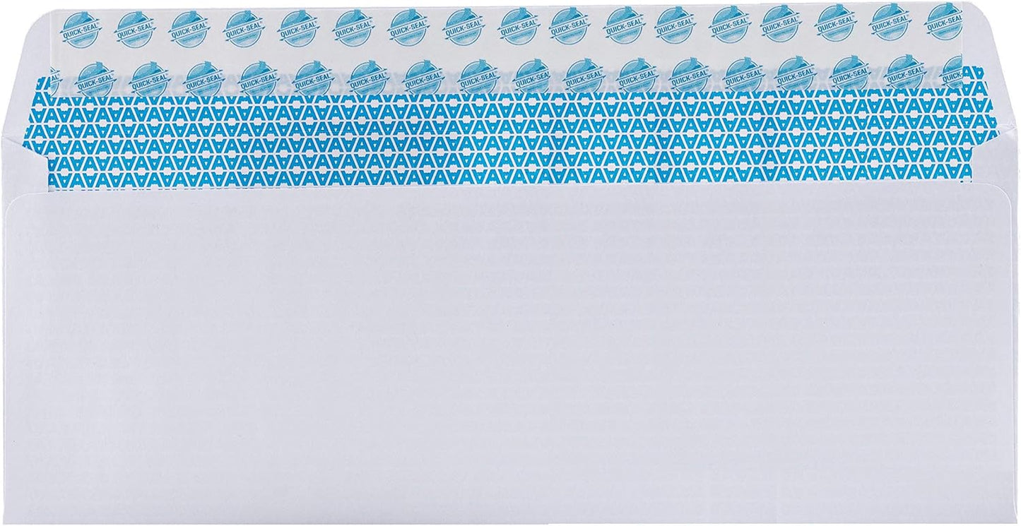 Aimoh 250 Custom Printed #10 Security Tinted Self–Seal Envelopes - Personalized with Logo and Address/Return Address Imprinted -Size 4-1/8 X 9-1/2" -White -24 LB - 250 Count (7-34010-250)