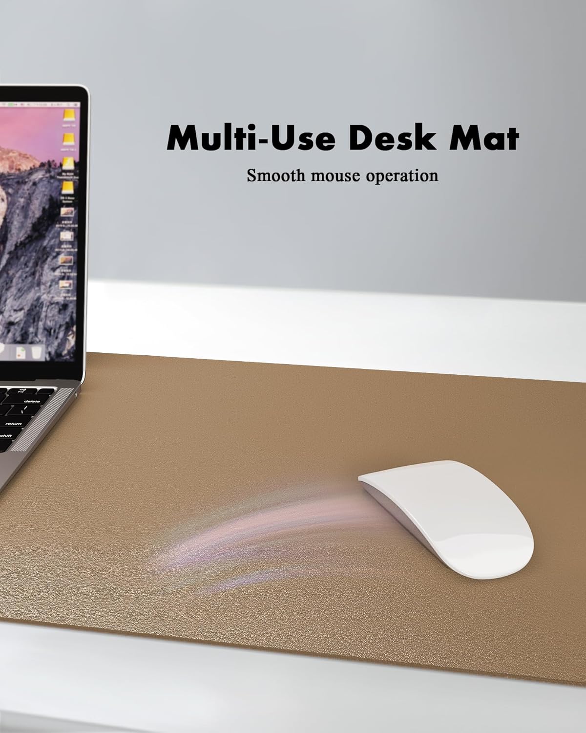 YSAGi Double-Sided Desk Mat, Eco Cork & Leather Desk Protector, Large Mouse Pad & Writing Pad for Office/Home (Khaki+Cork, 47.2" x 23.6")