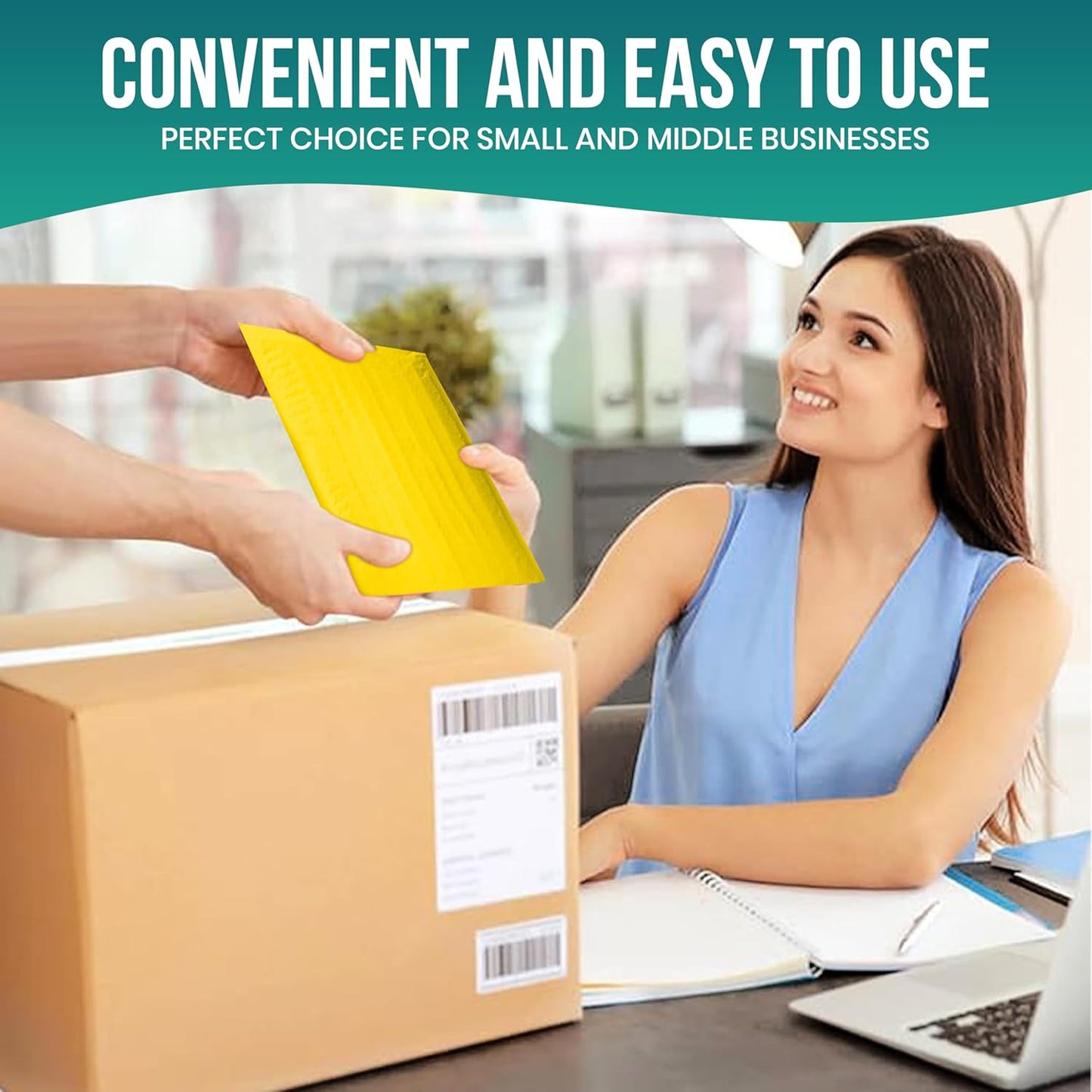 Levex - #000 4" x 8" [5 Pack] Yellow Poly Bubble Mailers, Padded Envelope Mailers, Packing Envelope & Mailing Bags for Shipping