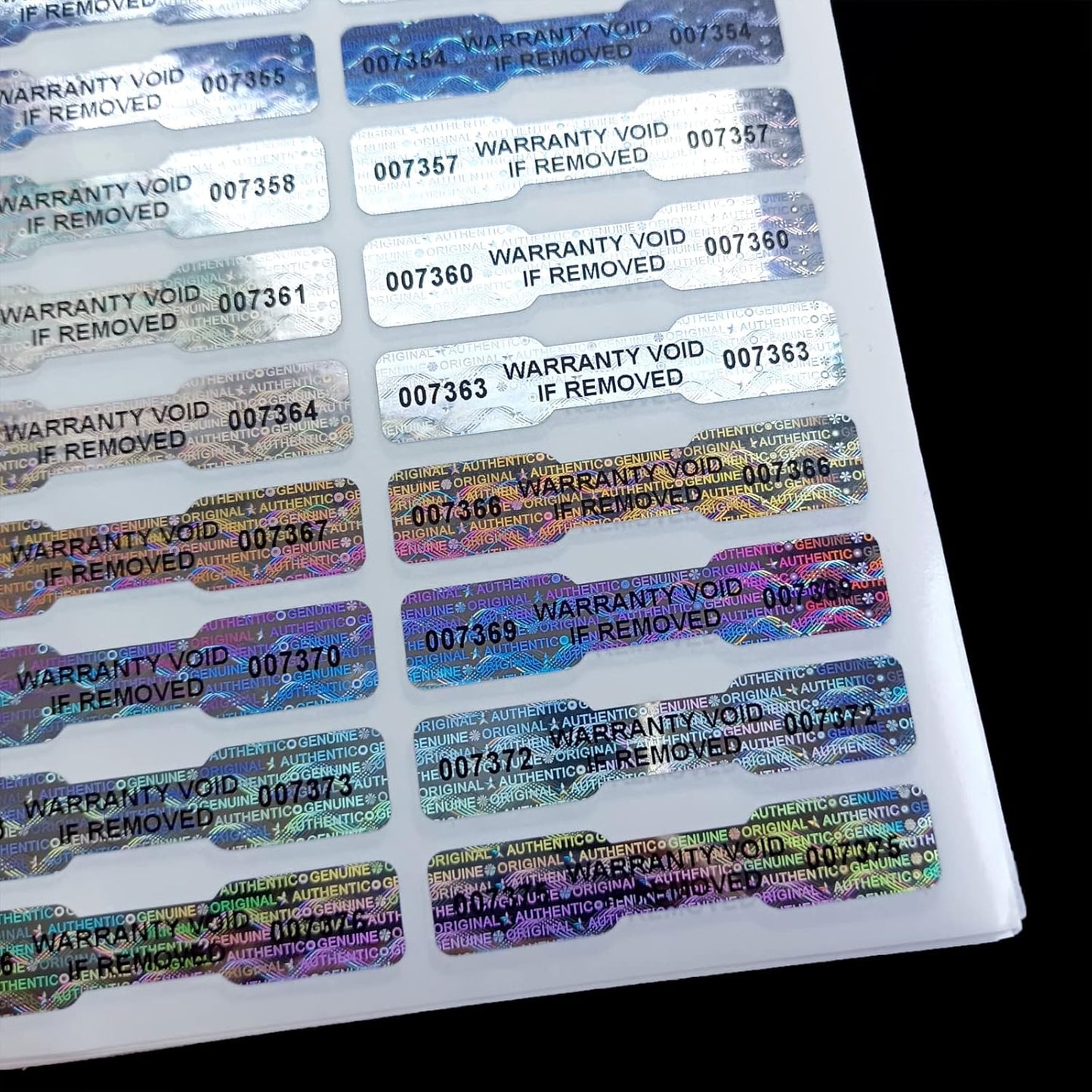 580 Pcs Bone Silver Hologram Sticker Holographic Tamper Evident Label High Security Warranty Seal Sticker with Serial Numbers(0.4 Inch X 2 Inch,GQYHLABO)
