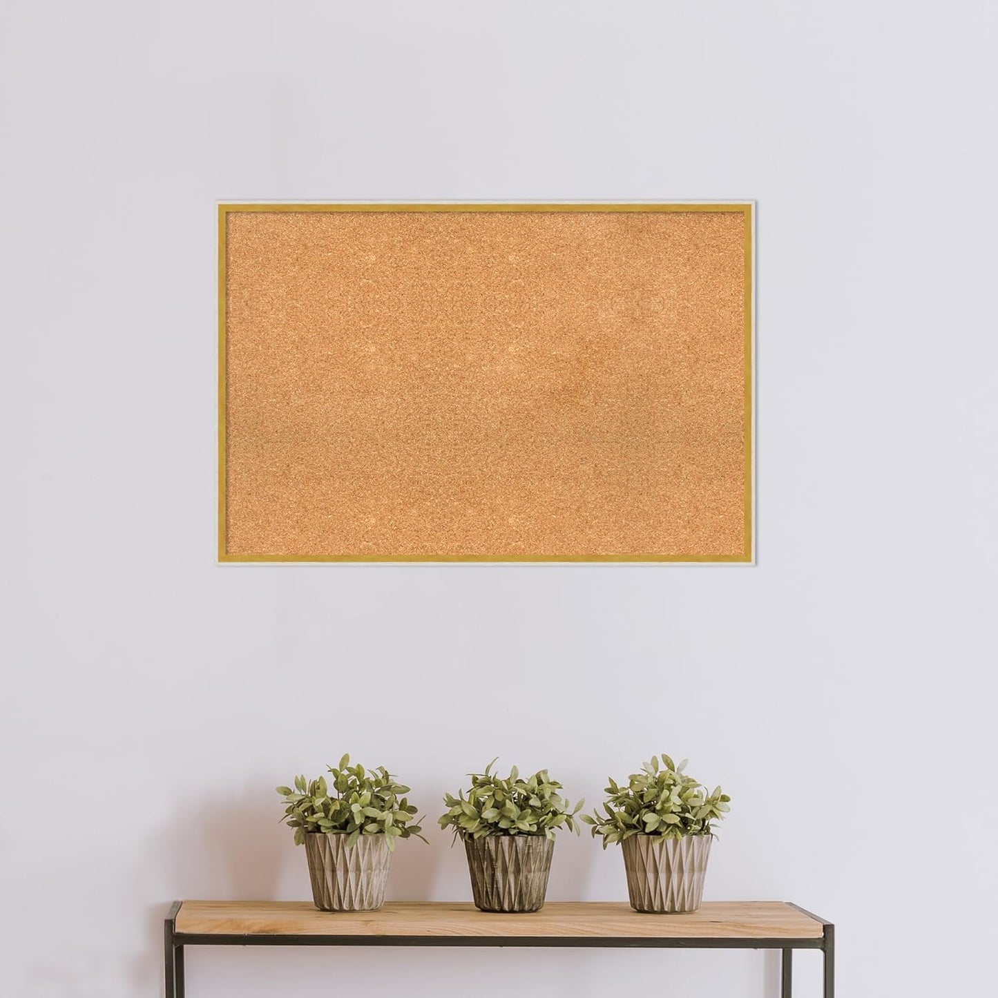 Amanti Art Natural Cork Board for Wall, 25x37 Vision Board with White Frame, Large Corkboard Office Decor for Home Organization, Modern Corkboard Pinboard to Display Items for Home Organization in