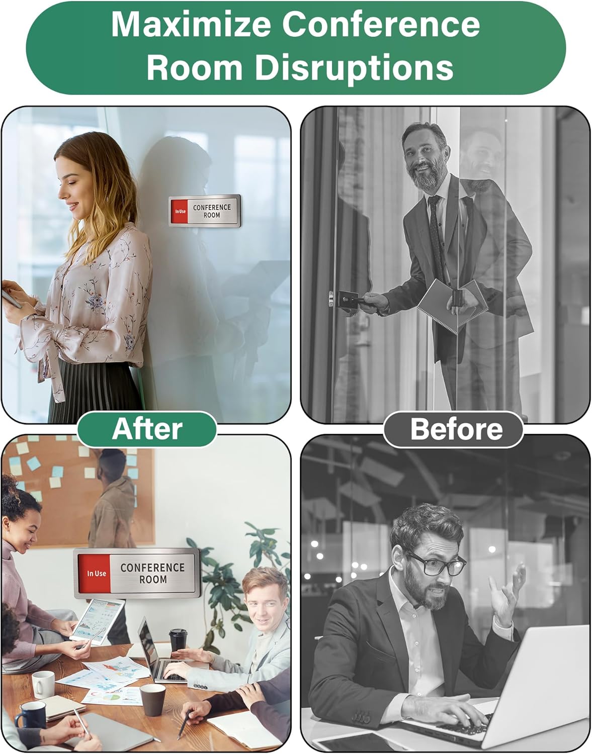 Restroom Sliding Door Signs Do Not Disturb, In Use/Available Slider Sign for Business Home Office Wellness Vacant Occupied Privacy Slide Door Sign，Brushed Silver
