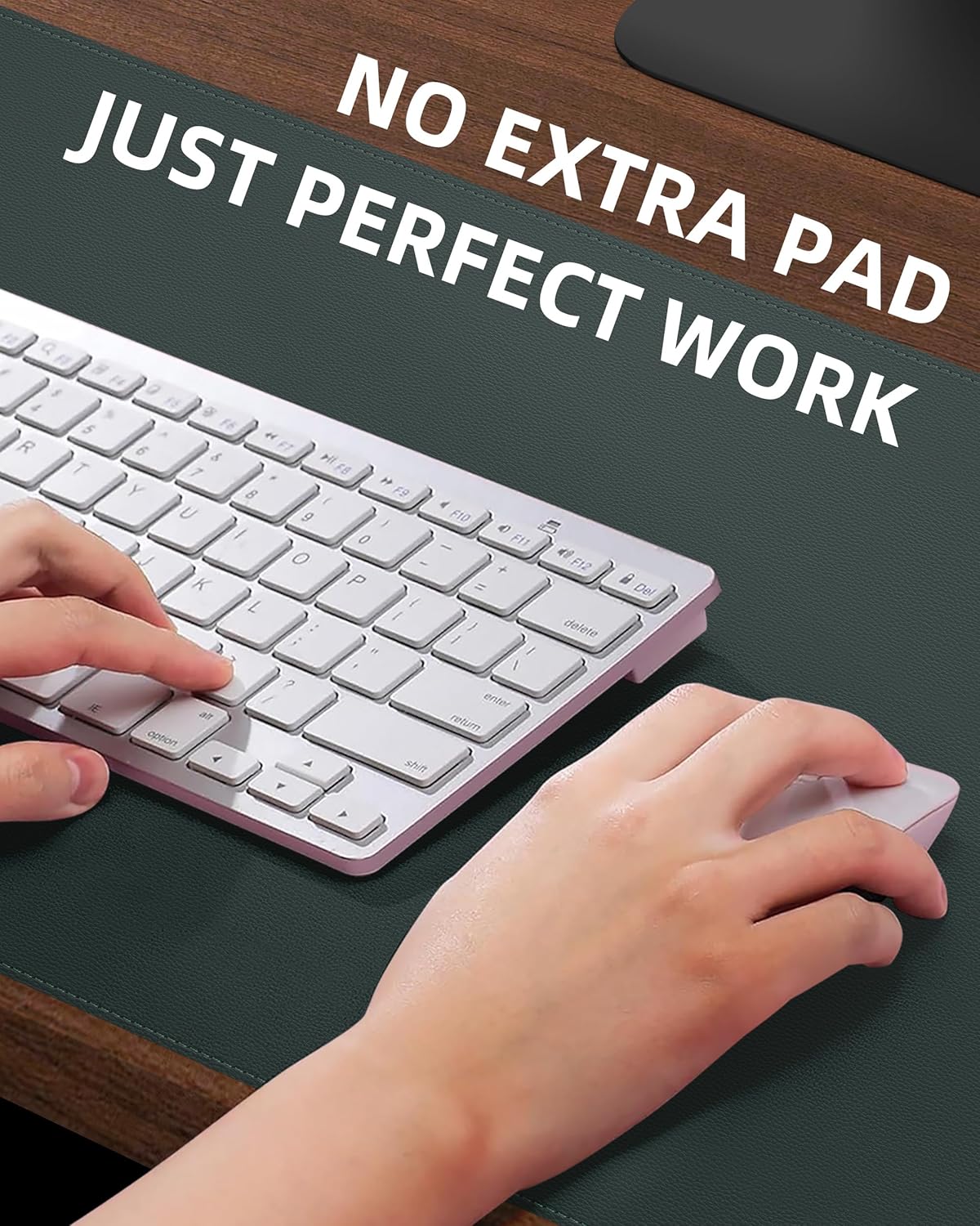 Extra Large Desk Mat, Desk Mouse Pad,Waterproof PU Leather Desk Protector, Large Desk Blotter, Easy Clean Laptop Desk Writing Mat for Office/Work/Home/Decor(Dark Green, 48" x 24")
