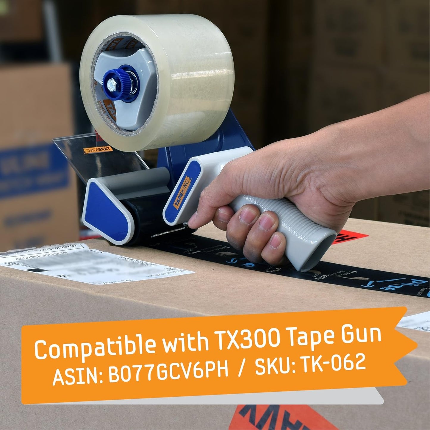 Tape King Clear Packing Tape 3 Inch Wide (Case of 24 Rolls) - 60 Yards Per Refill Roll, (2.7mil Thick) Strong Sealing Adhesive Industrial Depot Tapes for Moving, Packaging, Shipping, Office & Storage