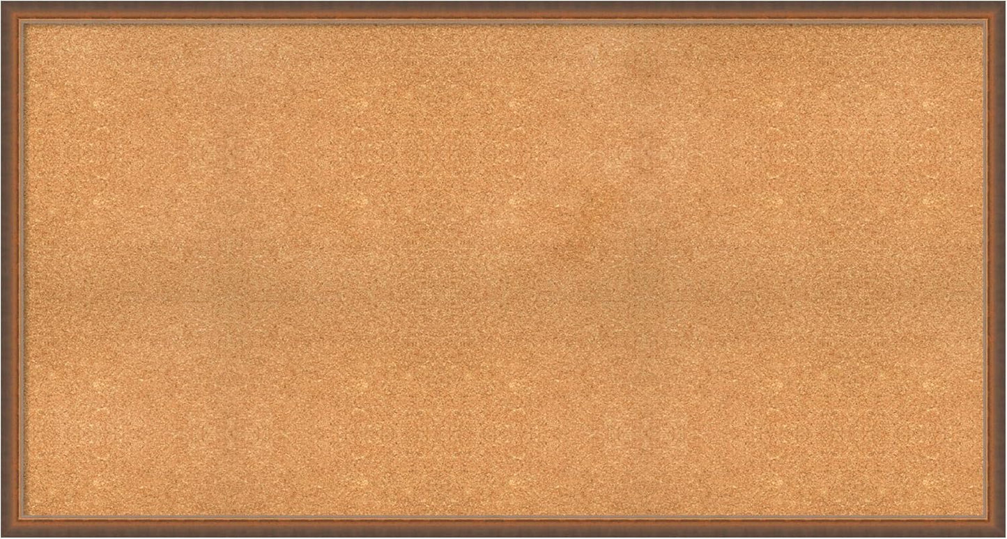 Amanti Art Natural Cork Board for Wall, 32x60 Vision Board with Bronze Frame, Oversize Corkboard Office Decor for Home Organization, Modern Corkboard Pinboard to Display Items for Home Organization