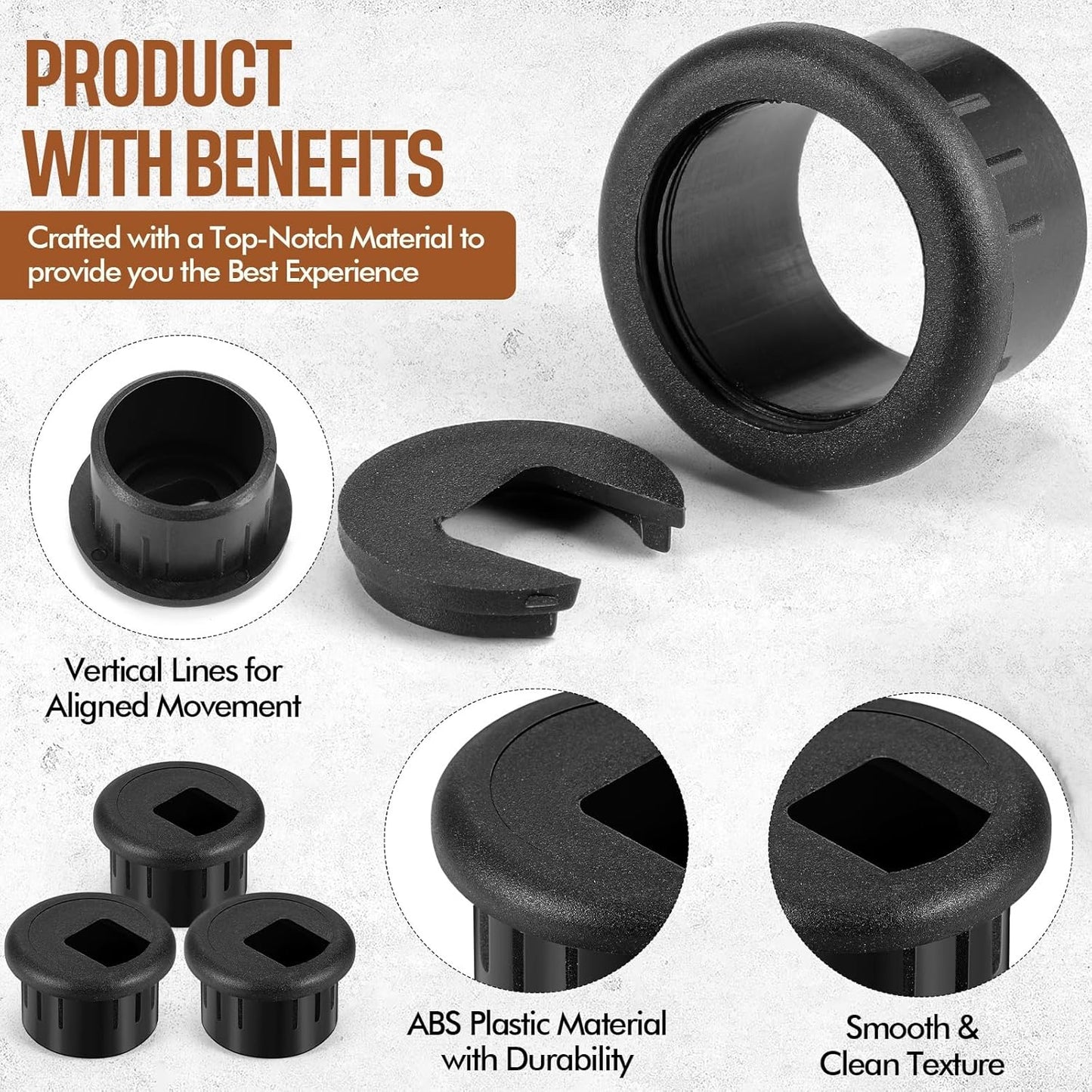 SATINIOR 20 Packs Desk Cable Wire Grommet Cord, PC Computer Desk Plastic Grommet Cord, Tidy Cable Hole Cover Organizers, 25 mm/ 1 Inch Mounting Hole Diameter