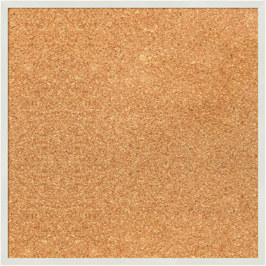 Amanti Art Natural Cork Board for Wall, 15x15 Vision Board with White Frame, Small Corkboard Office Decor for Home Organization, Modern Corkboard Pinboard to Display Items for Home Organization in