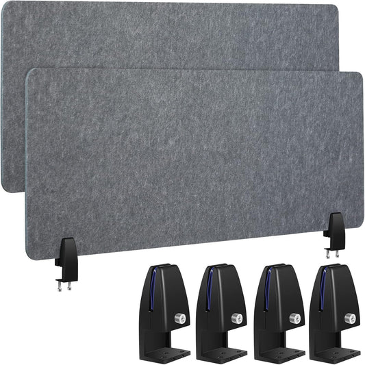 Wesiti 2 Pcs Acoustic Desk Divider Noise Reducing Desk Privacy Panel for Student Table Standing Sound Proof Divider Desktop Claw Office Furniture Partition for Classroom(Gray,47.24 x 15.75 Inches)