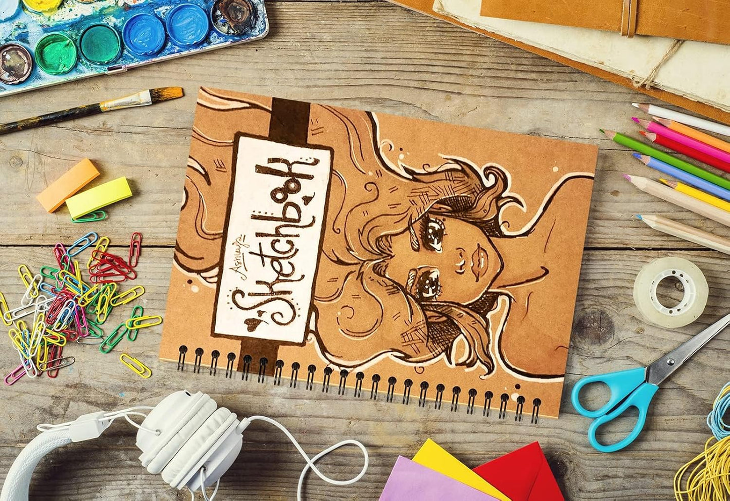 YOTNUS 150 Pcs A5 Spiral Notebooks Journal with Kraft Cover, 5x8 Inches, Ruled Lined Paper, for Work, Sketches, Study, Notes Taking, Gifts, Brown (150 PCS(Lined))