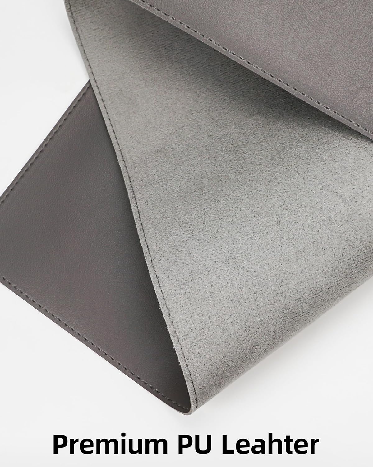 Large Desk Pad Mat - Waterproof Mouse Pad & Desk Protector, Non-Slip XL PU Leather Gaming Mat for Keyboard/Mouse, Stitched Edge with Ergonomic Support, 47"x17" (Dark Grey)