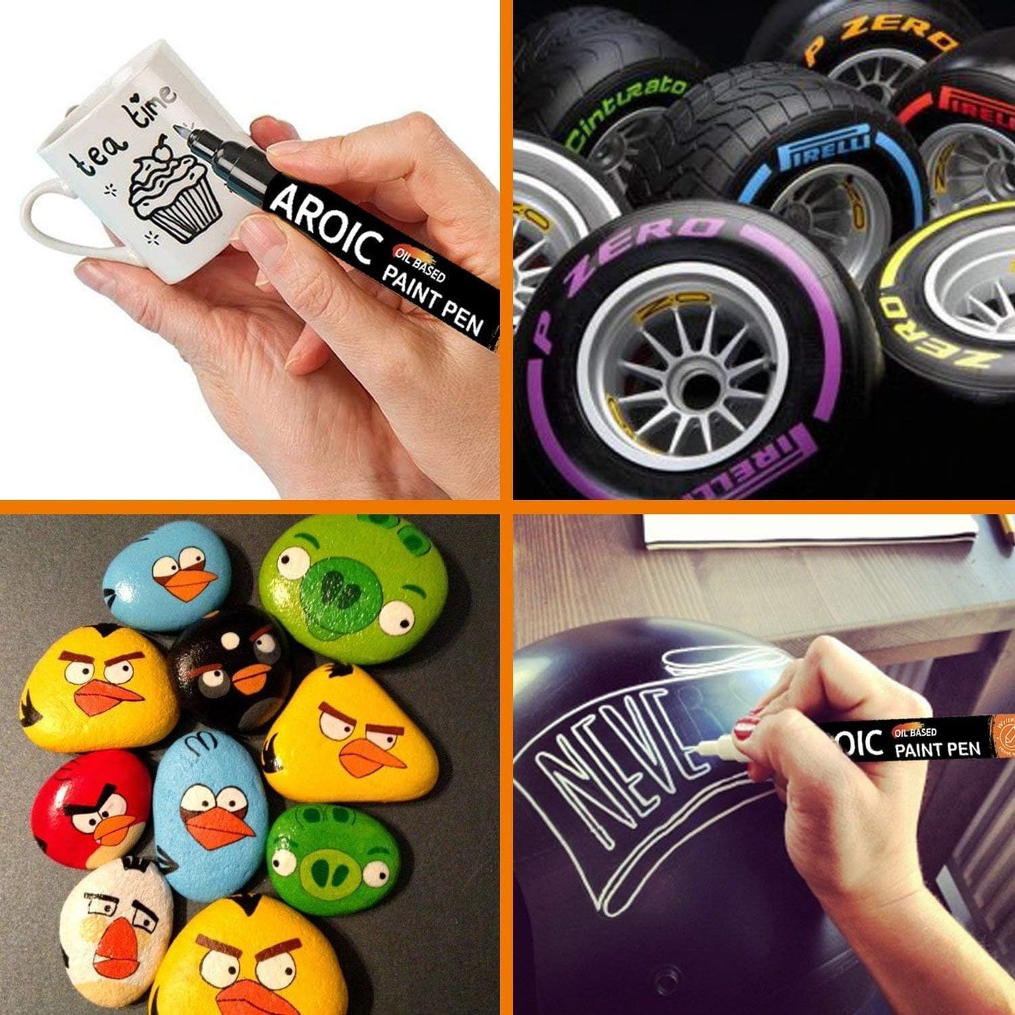 AROIC 28 Colors Acrylic Paint Markers, 2mm Fine Tip Permanent Paint Pens - Quick Dry, Waterproof, Non-Toxic for Glass, Ceramic, Metal, Plastic - Ideal for Artists, DIY Crafts & Rock Painting