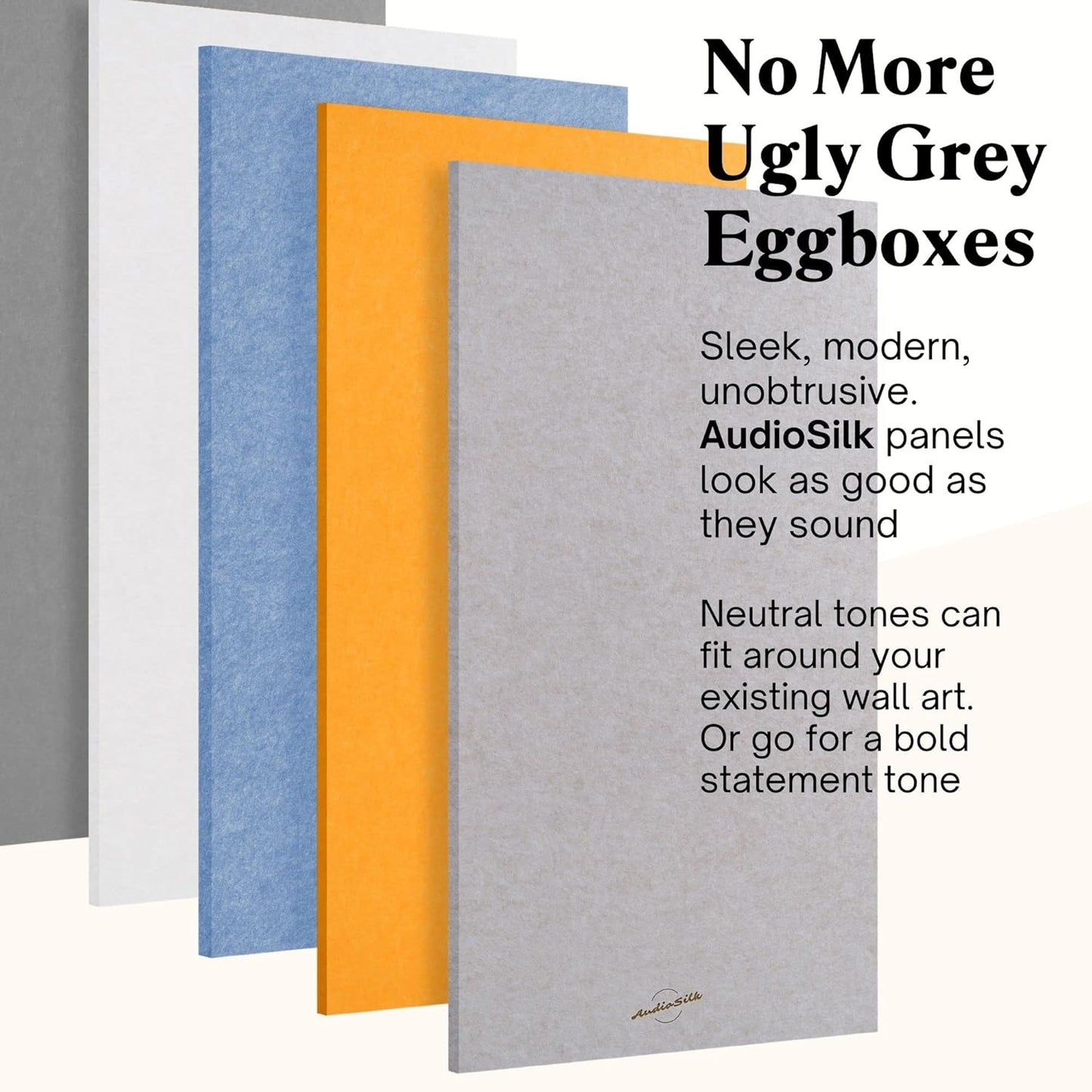 Acoustic Panels, 4 Pack ROOM KIT, Large, 46" x 23", Mid Grey