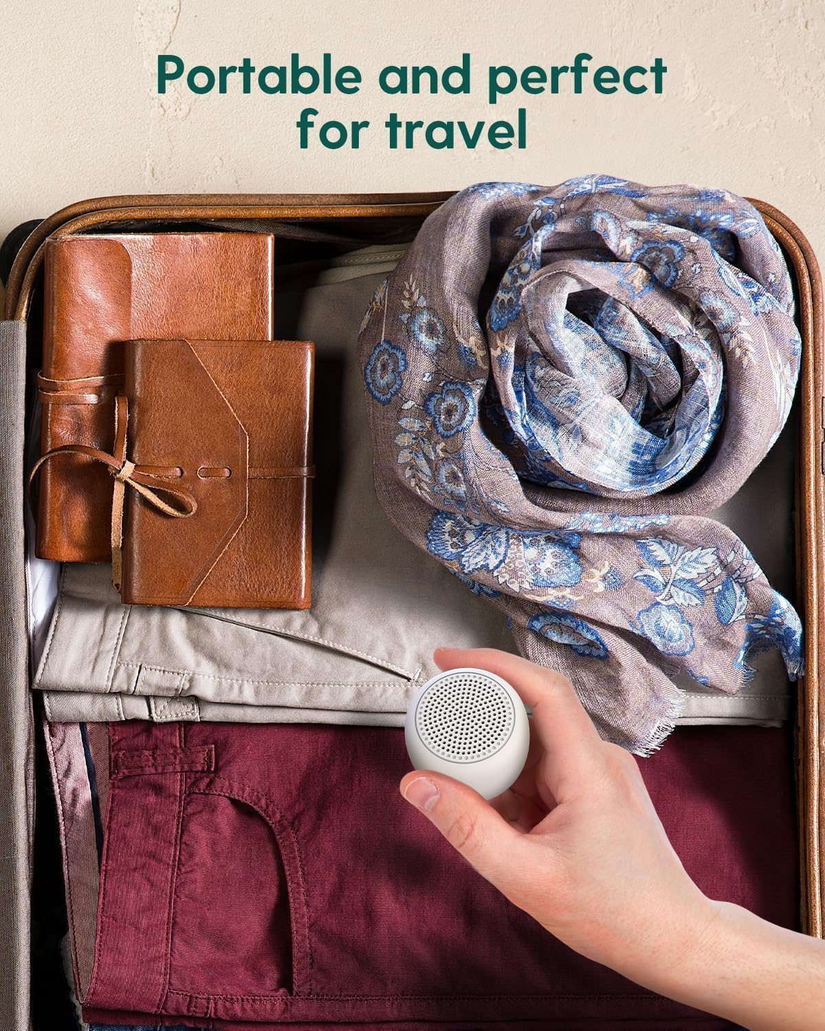 Babelio Portable White Noise Machine + Travel Case in Grey, for Adults Kids Baby