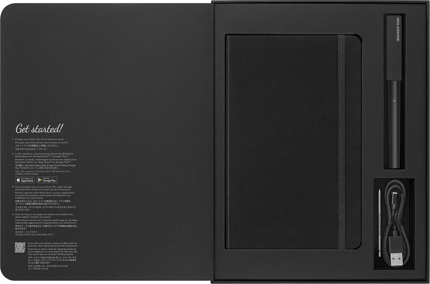 Moleskine Smart Writing Set Smart Notebook & New Smart Pen (2022) - Store Handwritten Notes Digitally, with Connected Notebook Notes App (Only Compatible Smart Notebooks)