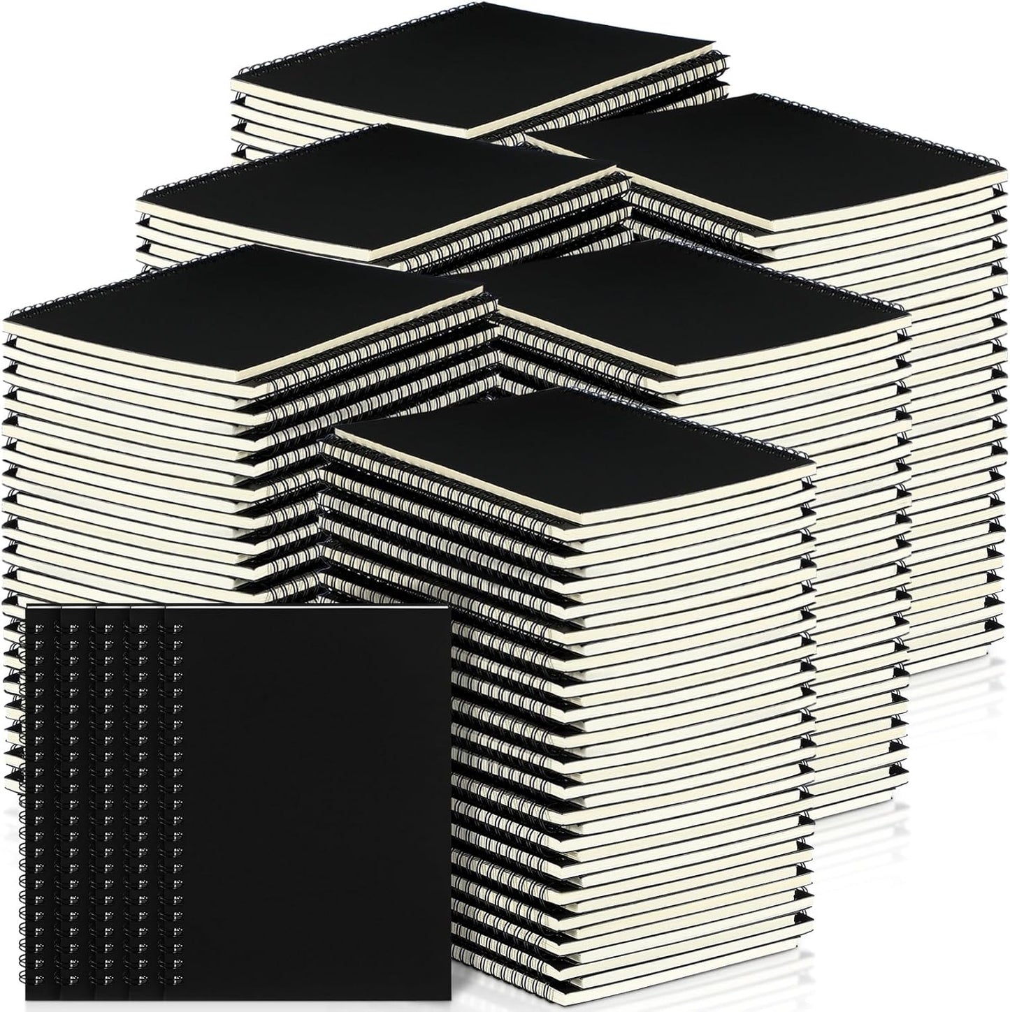Yahenda Spiral Notebook Bulk A5 Journal Lined 8.3'' x 5.5'' Writing Composition Paper Small Notepad Subject Notebook for Students Office Business Back to School Supplies(Black,108 Pcs)